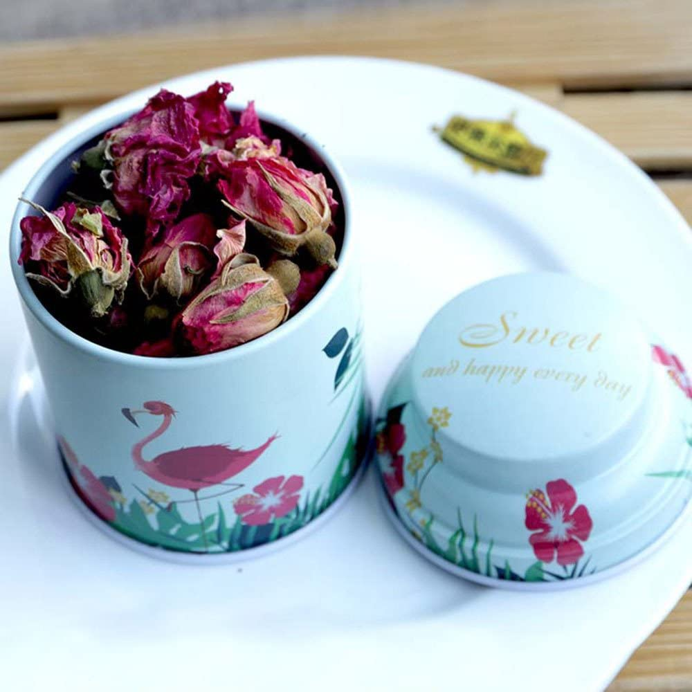 Tooget Elegant Metal Tinplate Empty Tins, Shabby Chic Mini-Boxes for DIY Candles, Dry Storage, Spices, Tea, Candy, Party Favors, and Gifts - Random Color(Cylinder 6-Pack)