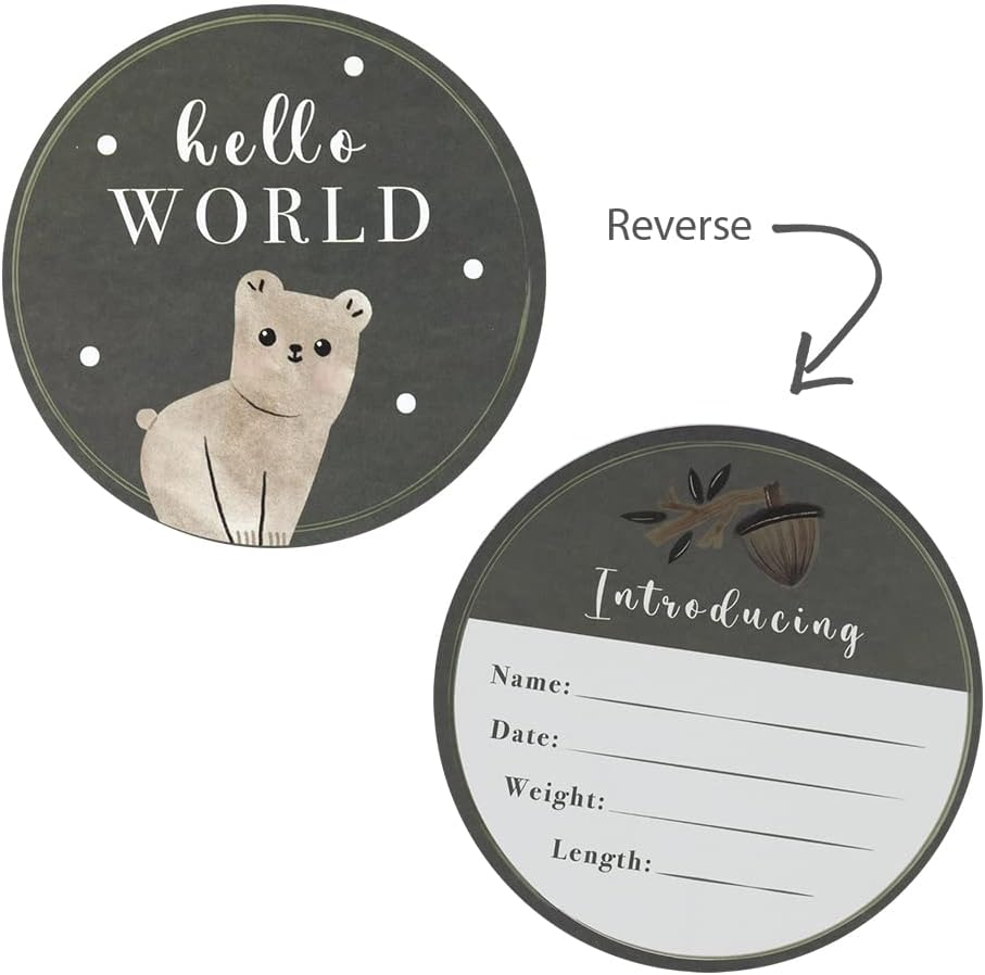 Living Textiles Hello World Newborn Gift Set &ndash; Forest Retreat |Premium Fabric for Baby'S Best Comfort, 3-Piece Set: Swaddle, Beanie & Birth Announcement Card | 100% Cotton Jersey & Machine Washable image number 3