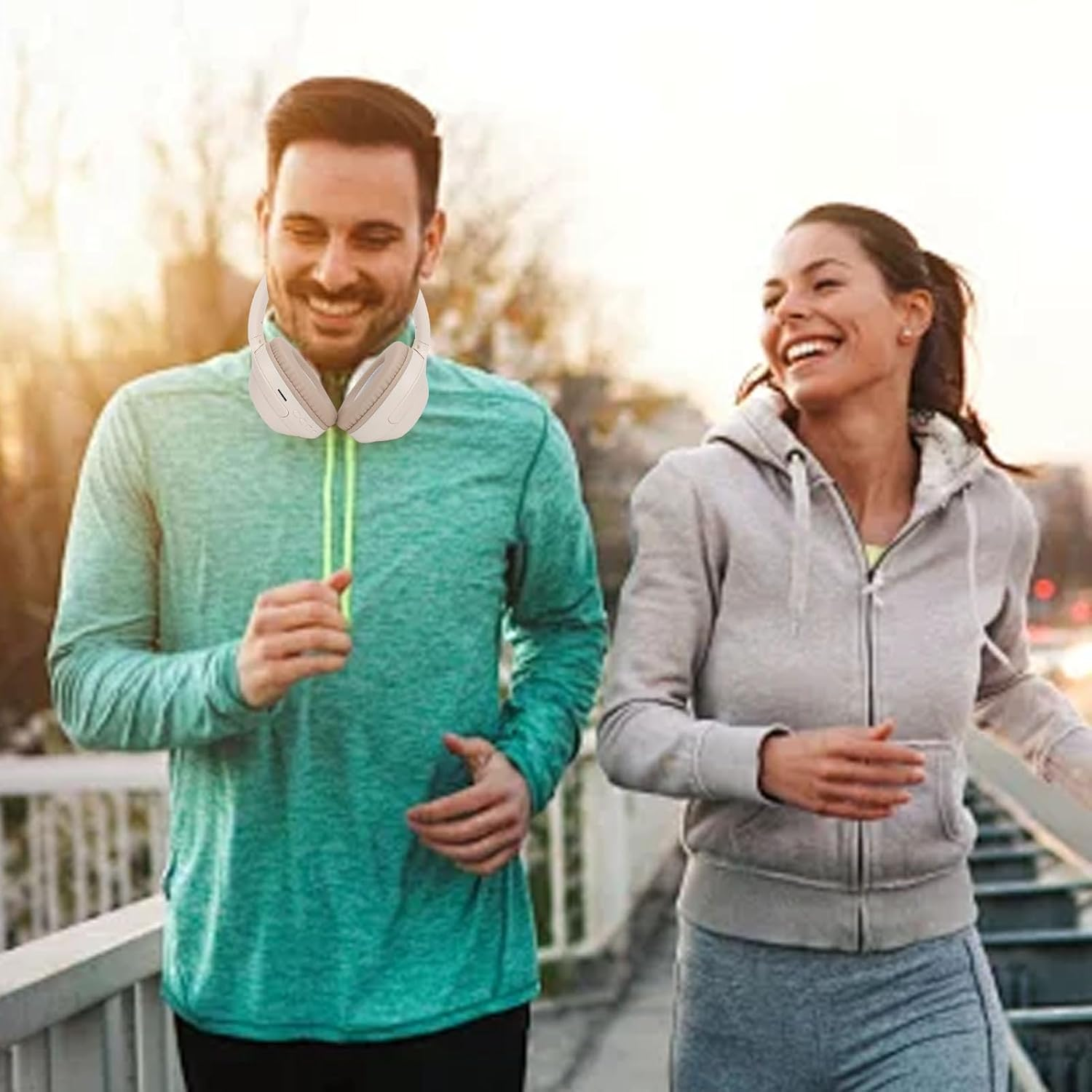 Jectse Bluetooth Headphones over the Ear, V5.3, Long Playtime, Deep Bass, Stereo, Rechargeable, Foldable, Wireless Headset with 3.5 Mm Connector (Khaki) image number 6