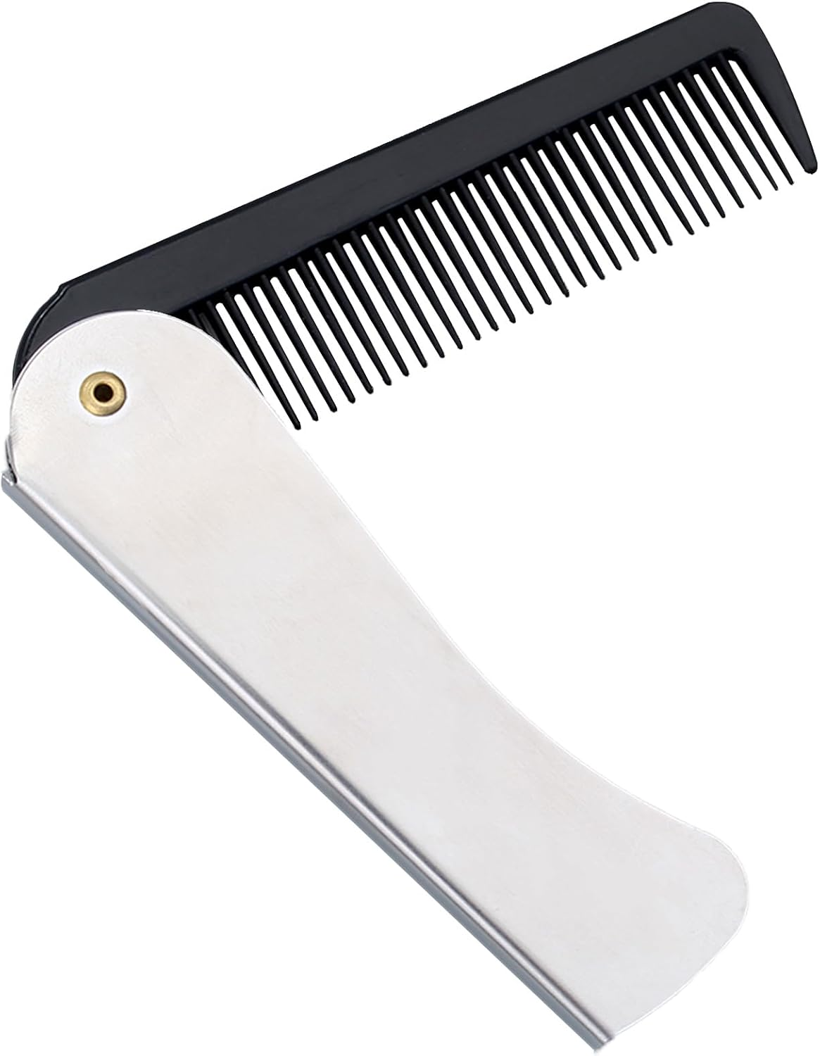 Men'S Beard Comb, Pocket Comb, Folding Comb, Mini Comb, Pocket Comb, Stainless Steel, Foldable, Pack of 1 image number 4