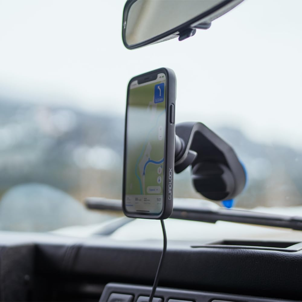 Quad Lock Windscreen/Dashboard Car Phone Holder with MAG Wireless Charging Head V2 and MAG Phone Case for Iphone 13 Pro Max image number 6