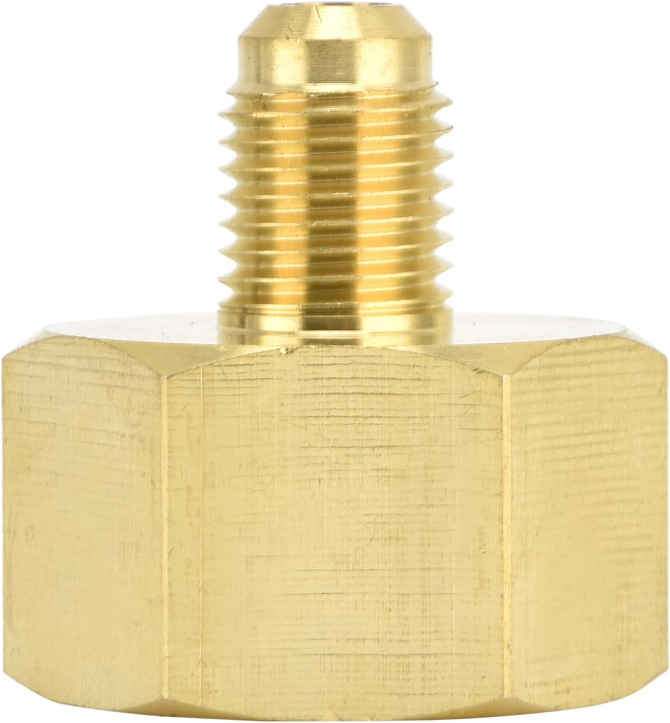 W21 1/4 SAE Air Conditioning Refrigerant Adapter Brass for R32 R134A R407A R404A R422D R507 R417A R437A R407F 21Mm outside Thread for AC and Refrigeration Systems image number 1