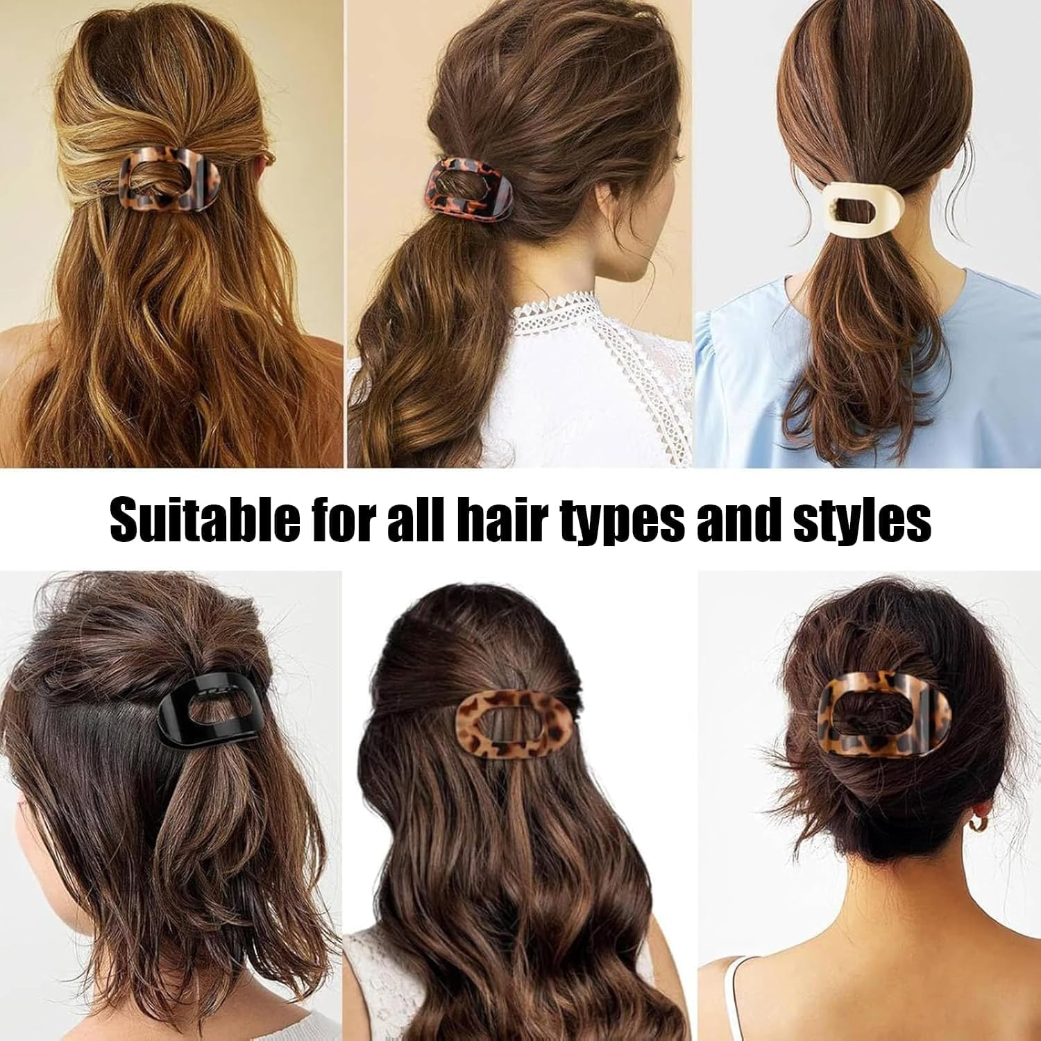 Pack of 6 Flat Hair Clips for Women, Hair Clip, Flat Claw Clip, Strong Hold Women'S Hair Clips, Hair Clip for Thick and Thin Hair image number 5