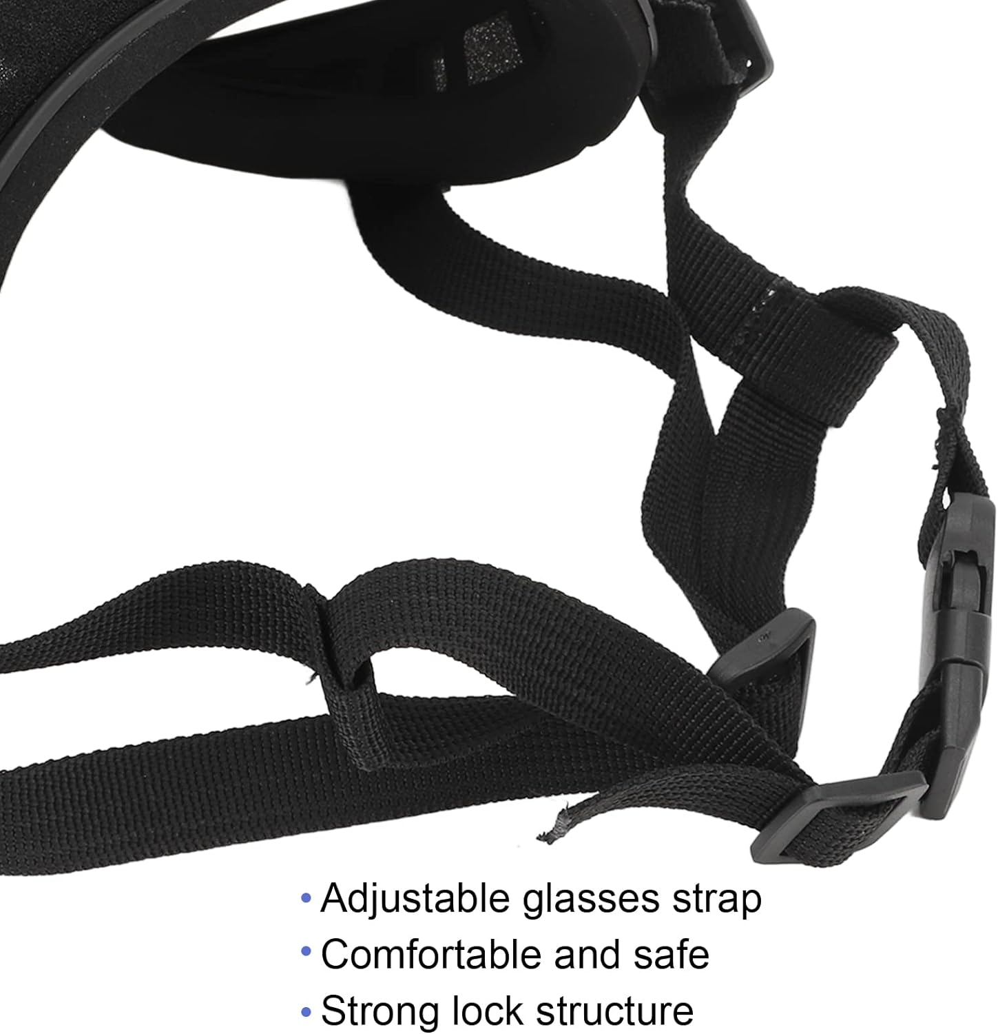 UV Sunglasses Small Funny Pet Dogs Goggles Wind Dust Fog Protection Eye Wear Protection Windproof anti Fog Sunglasses with Adjustable Strap for Medium Large Breed Dog Mixed Color - Black Frame Blue Lens image number 5