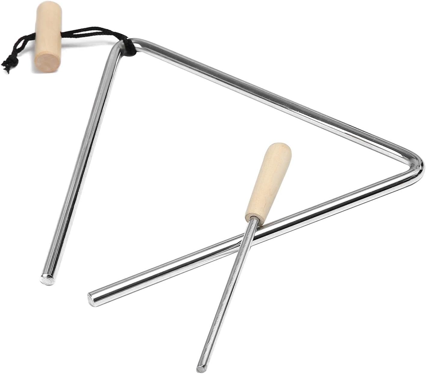 Triangle Percussion Instrument,Music Hand Instrument Steel Triangle - Steel Triangle Percussion Bell with Strikers for Rhythm Education image number 3