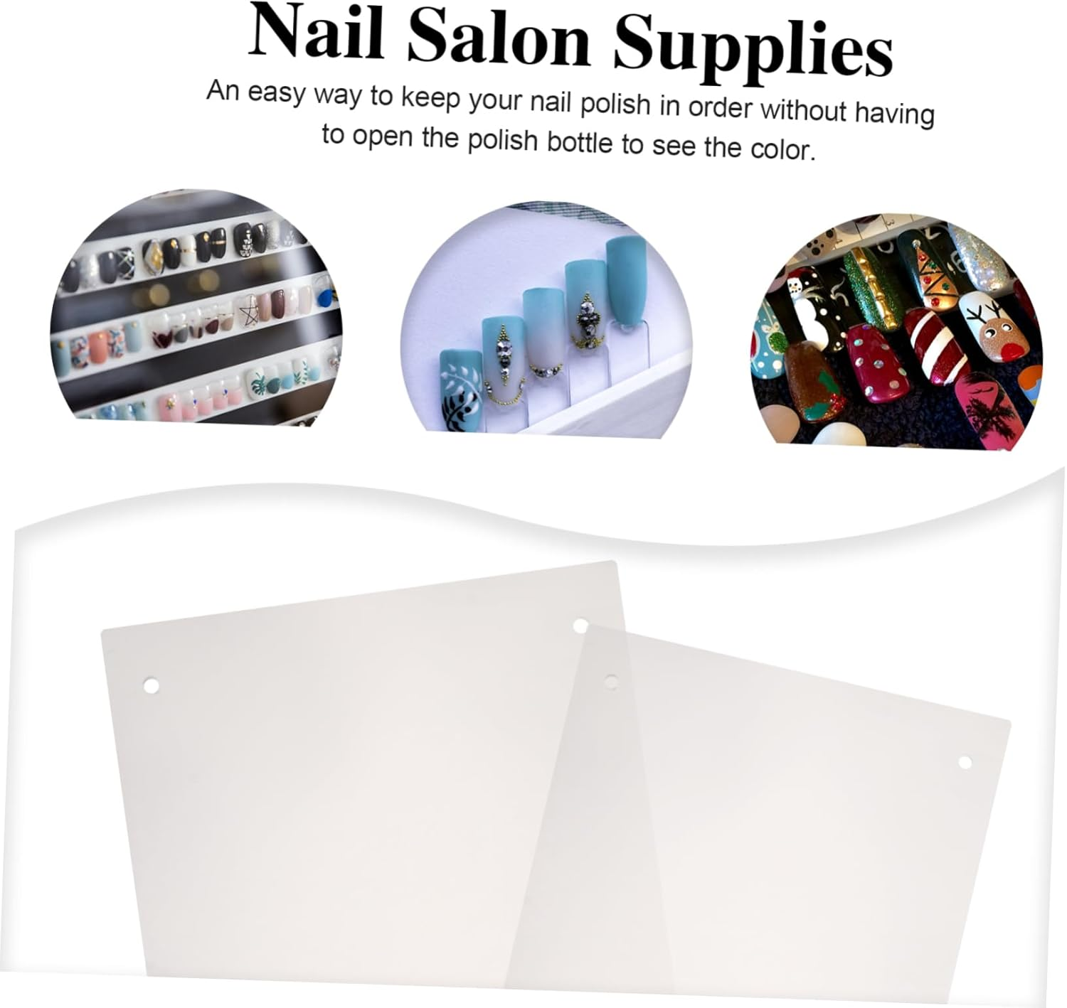 TOVINANNA 2Pcs Nail Design Training Tools Acrylic Nail Art Display Board Holder for Salon Personal Use image number 5