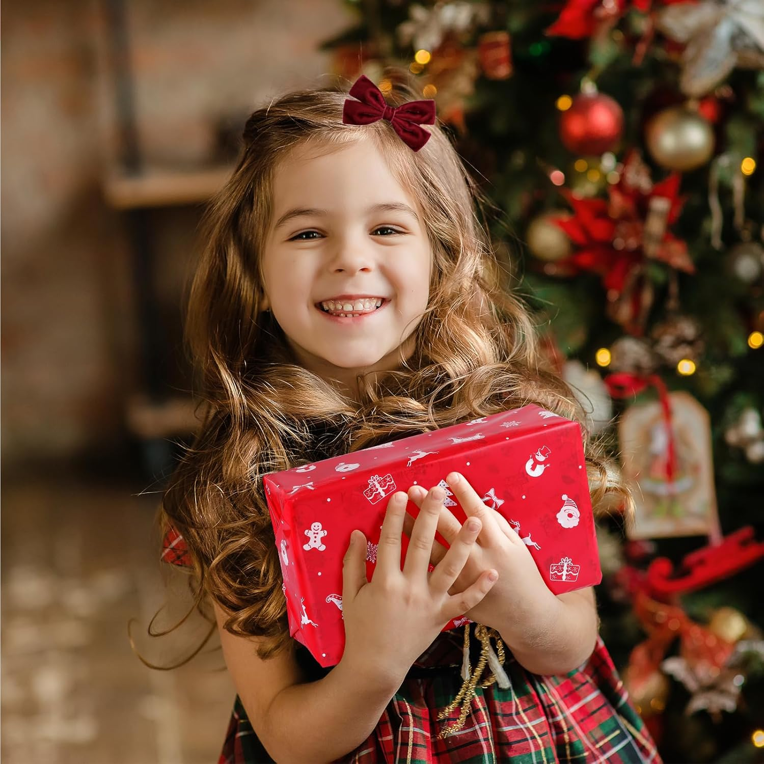 Celblisora Pack of 12 Hair Bows Made of Dark Red Velvet Ribbon, 7.6 Cm, Small, Burgundy, Elegant Bows with Crocodile Clips, Ideal as School Uniform Decoration Accessories image number 3