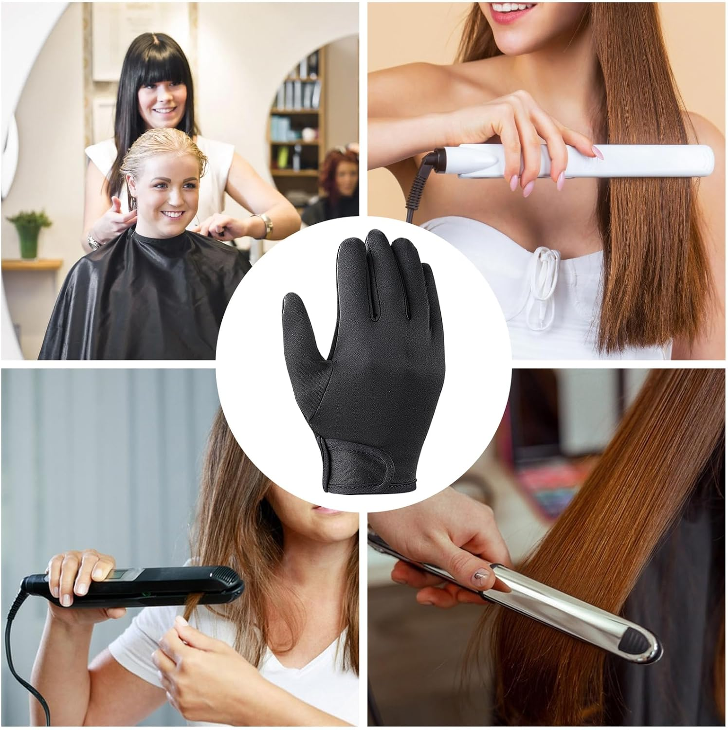 Hair Styling Gloves - Professional Heat Gloves for Hair Styling | Heat Resistant Heat Protection Glove, Reusable Thermal Hairs Mitten Thick Non-Slip Household Supplies for Hair Styling image number 6