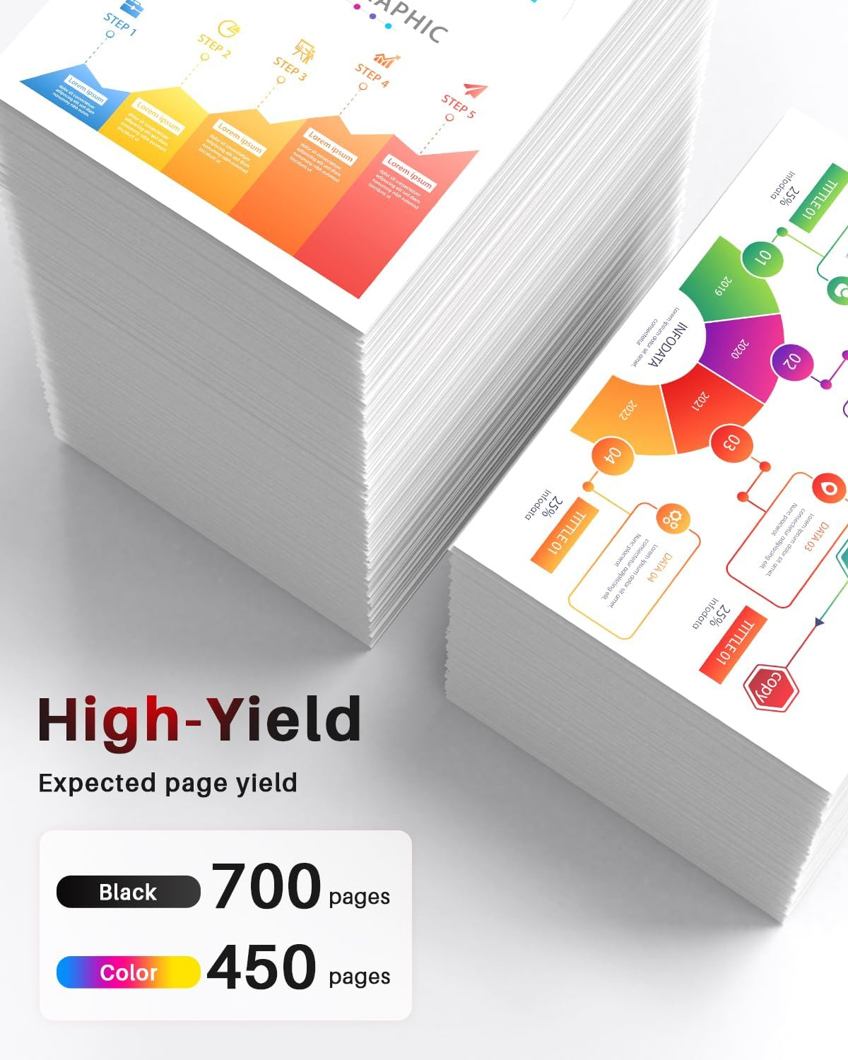 67XL Ink Cartridges Combo Pack Replacement Compatible for HP 67XL 67 XL Work for 6400 6055 6052 6458 2700 2722E 2723E 2755E 2800E 2820E 4100E 4155E 6034E 6420E 6455E 6475 Printer（Black & Tricolor） image number 1