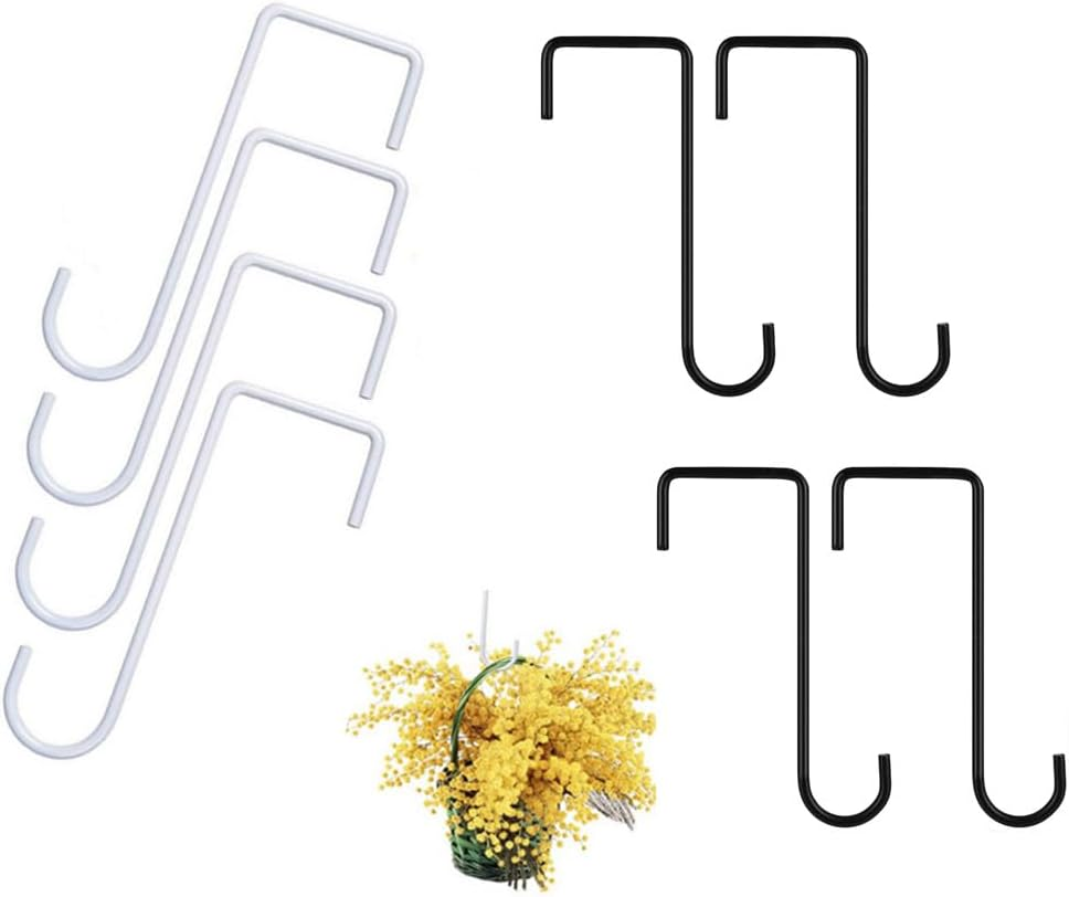 8 Pieces Fence Hooks, Heavy Duty over Door Hooks Stainless Steel Plant Hanger Garden Hanging Brackets Hooks for Hanging Lights, Plants, Planters, Bird Feeders image number 2