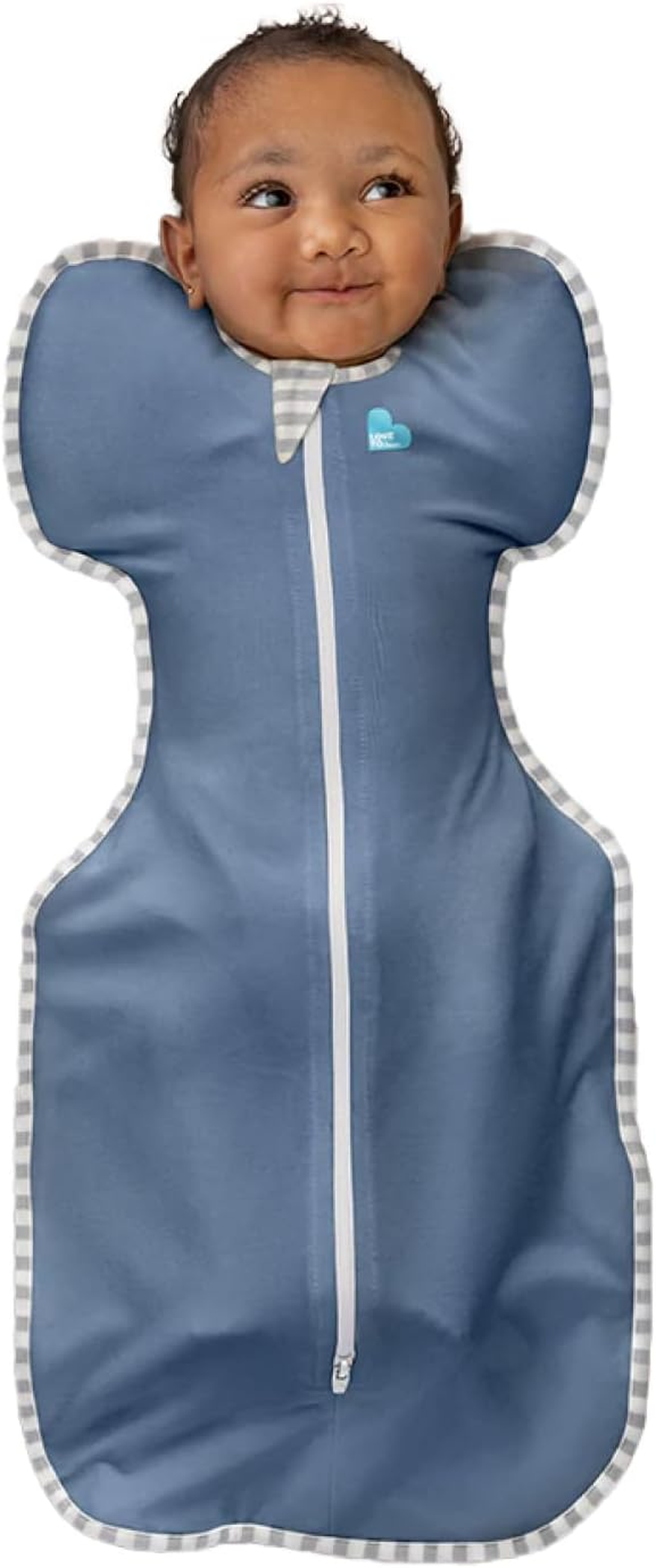 Love to Dream Swaddle up Original, Small (3.5-6Kg), Ideal for Moderate Room Temperatures (20-24&deg;C), 1.0 TOG, Arms up Position, Twin Zipper for Easy Nappy Changes, Dusty Blue