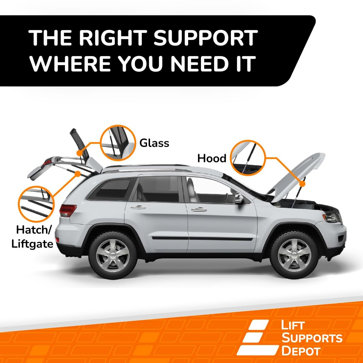 Lift Supports Depot Qty (2) Compatible with Subaru Forester 08 to 13 Impreza 08 to 14 Front Hood Lift Supports Struts Shocks image number 3