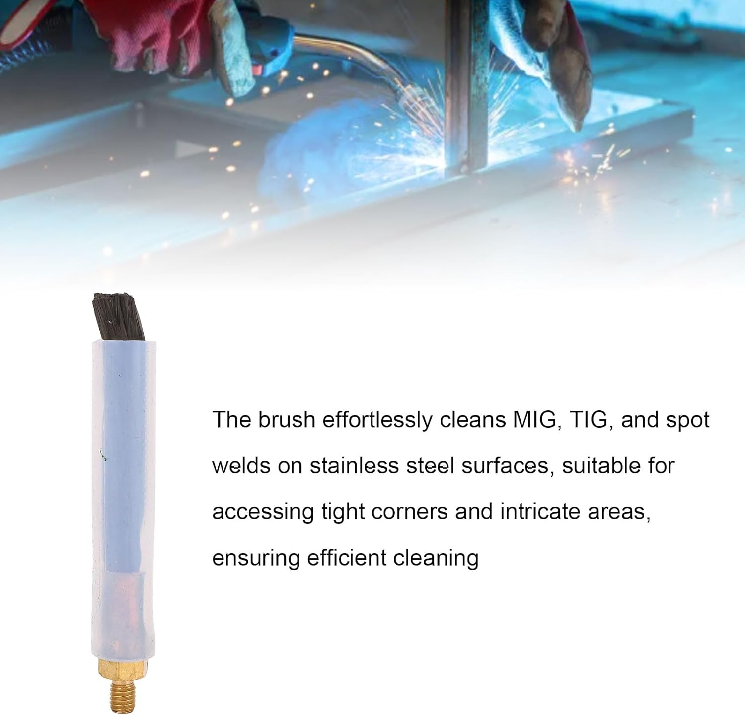 Pomya Weld Bead Brush, 5PCS Secure Reusable Adjustable Length Welding Seam Brushes for MIG TIG Welds Removal (M6) image number 1