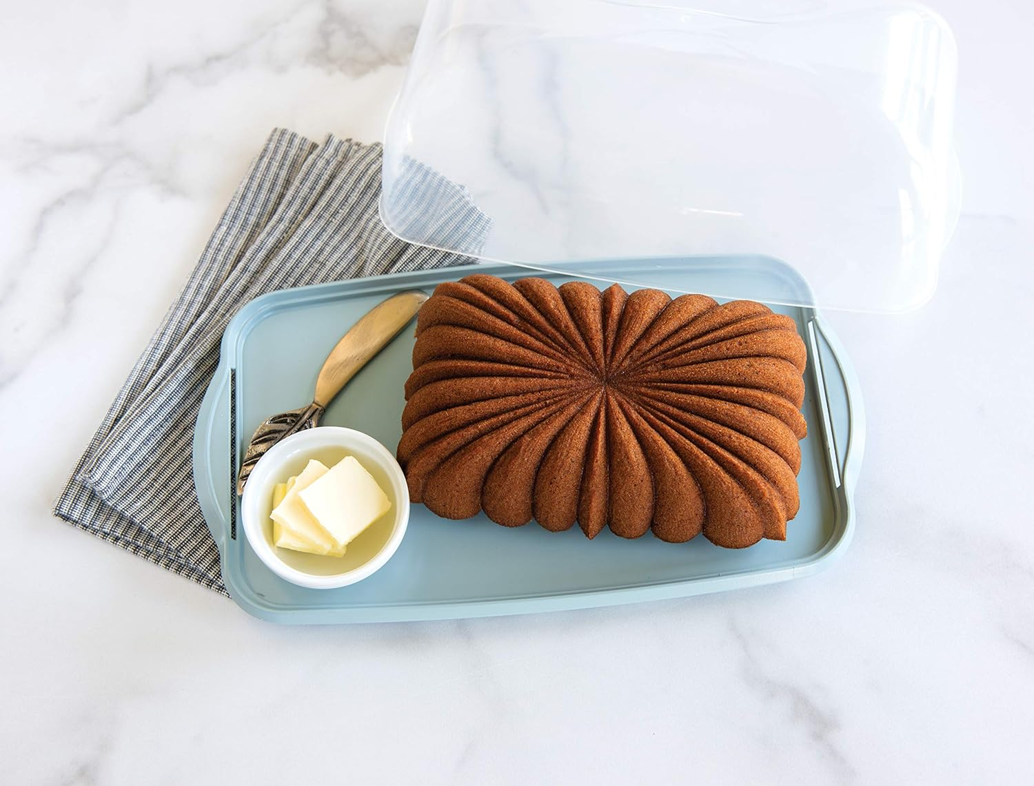 Nordic Ware Loaf Cake Keeper, Red L: 12.8 In. W: 7.3 In. H: 4.6 In. image number 3