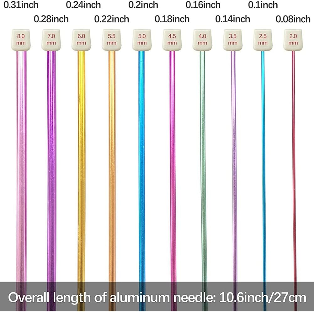 23Pcs Tunisian Crochet Hook Set Include Plastic Cable Afghan Crochet Hook and Tunisian Afghan Aluminum Knitting Needles