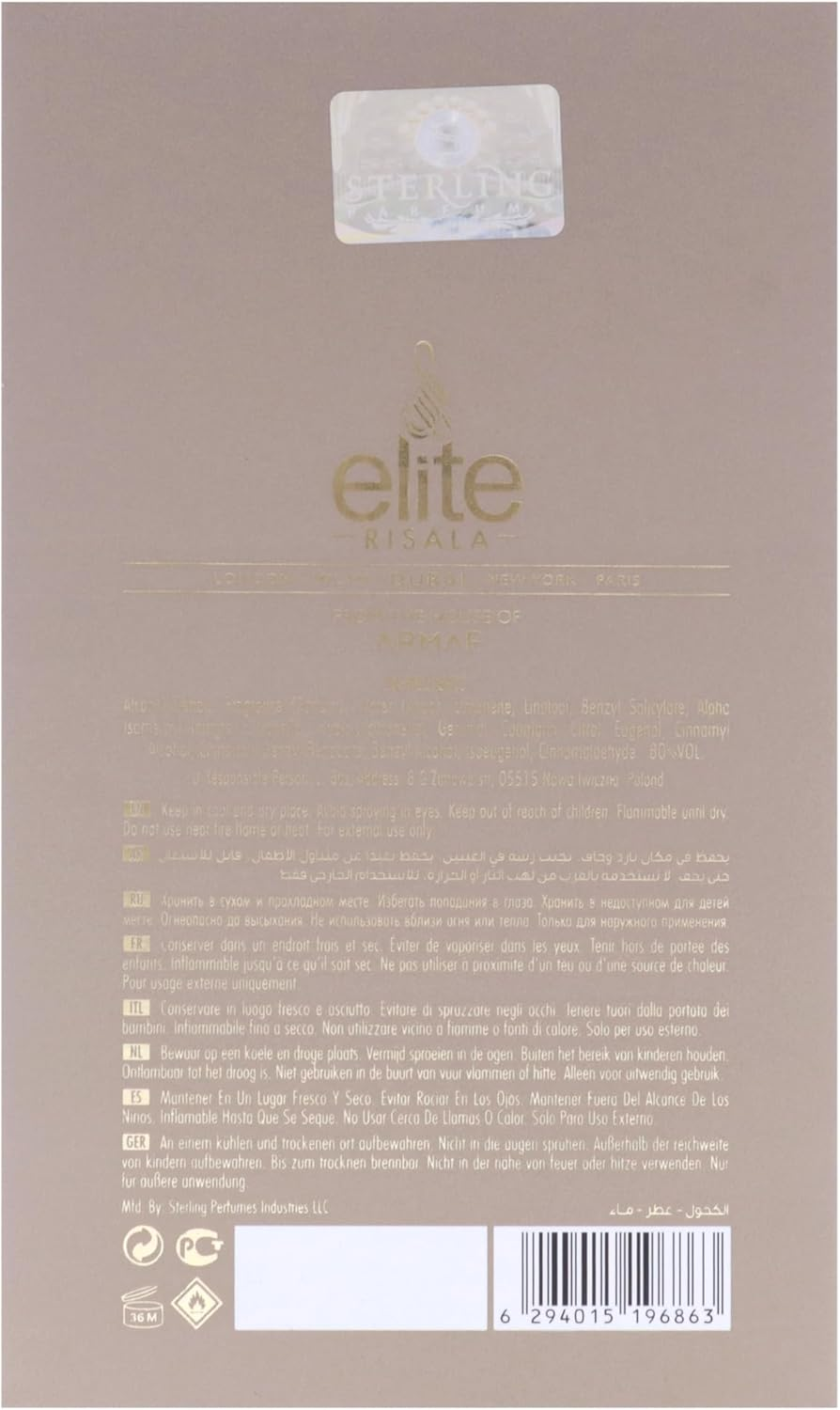 Elite - Vittorio Monaco by Risala for Unisex - 3.4 Oz EDP Spray image number 2