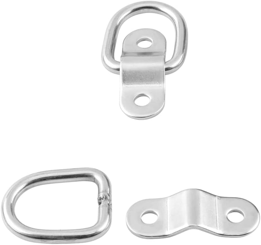 D Ring Tie down Anchors, Heavy Duty Truck Boat Cars Load Anchor Trailer with Mounting Bracket, Stainless Steel, Pack of 4 image number 1
