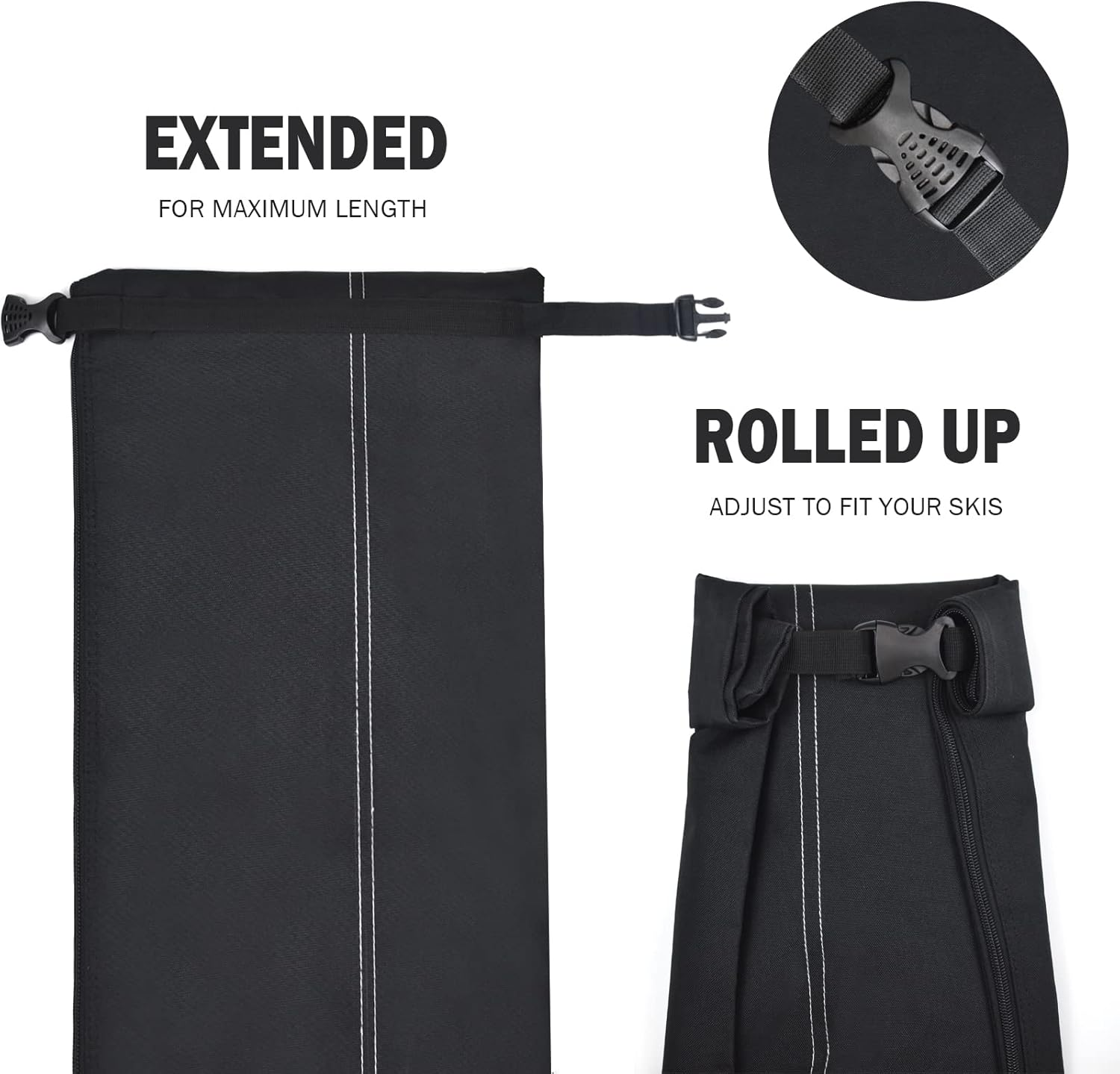 AUMTISC Ski Bag and Boot Bag Combo, Padded Ski Bags for Air Travel Flying, Adjustable Length for Skis up to 200 Cm and Boots up to Size 13