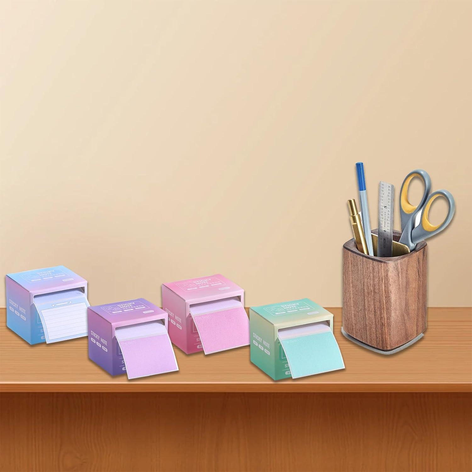 Fkereg 2 Pack Pull-Out Full Adhesive Sticky Notes Roll Tape 512 Sheets 8 Patterns, 1.8 X 2.5 Inch Cute Sticky Note Pads, Colorful Self-Stick Memo Paper Pad Label Stickers for Writing, Blue & Green