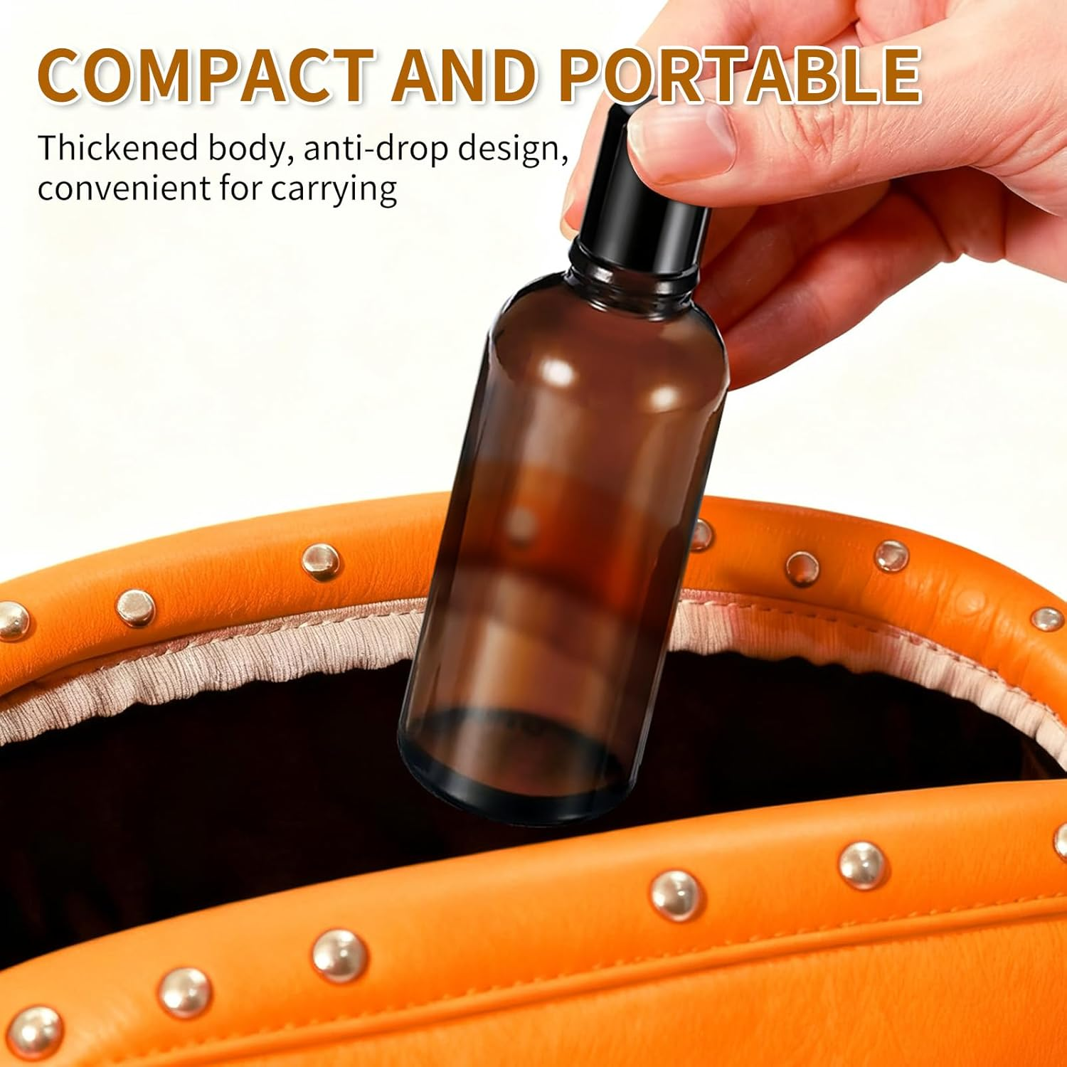 Lazy Dream Roller Bottles for Essential Oil, Empty Amber Glass Roller Bottle for Perfume Oil, Roll on Bottles with Stainless Steel Roller Balls, Opener, Funnel and Dropper for Aromatherapy, Massage image number 6