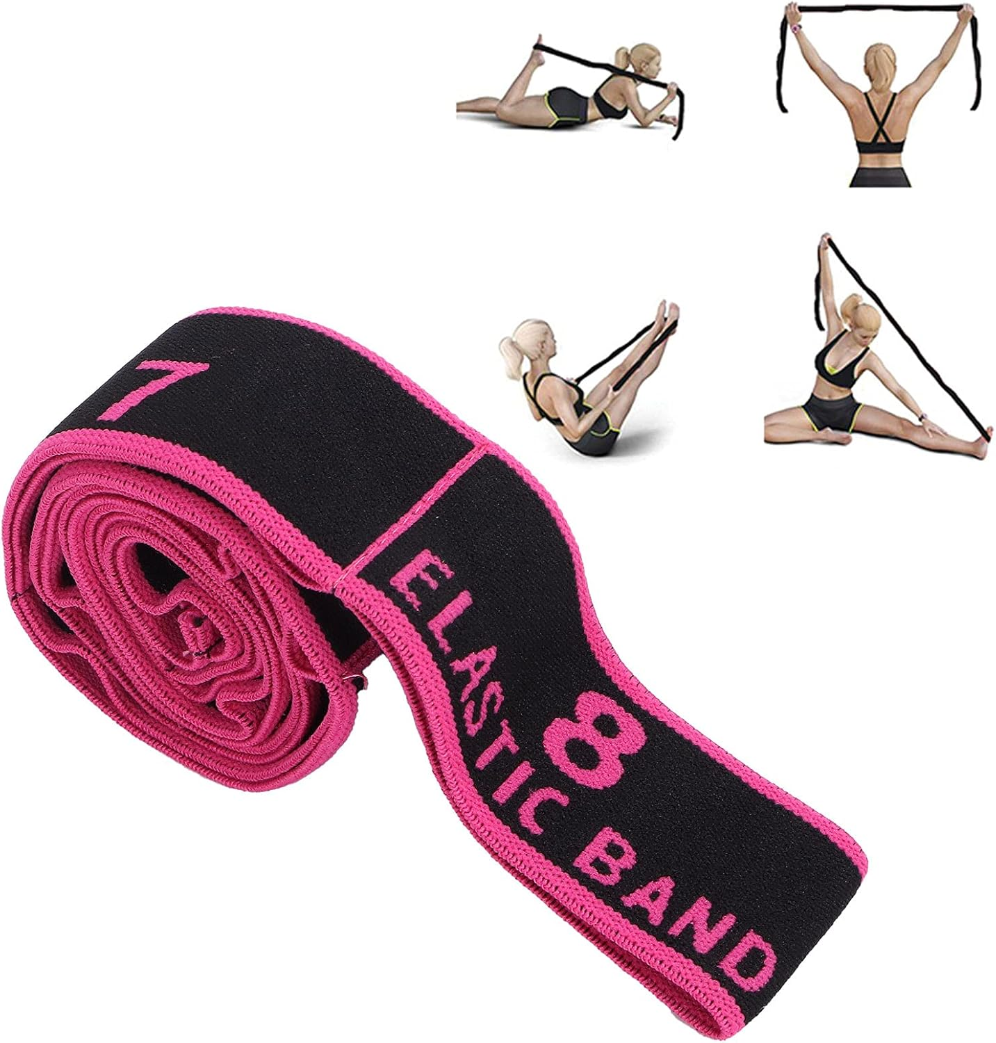 Exercise Bands, Good Elasticity Resistance Bands Provide Effective Training Select Resistance to Meet Your Needs for Home for Office for Gym for Life(Rose Red Number Band (90Cm Length)) image number 2