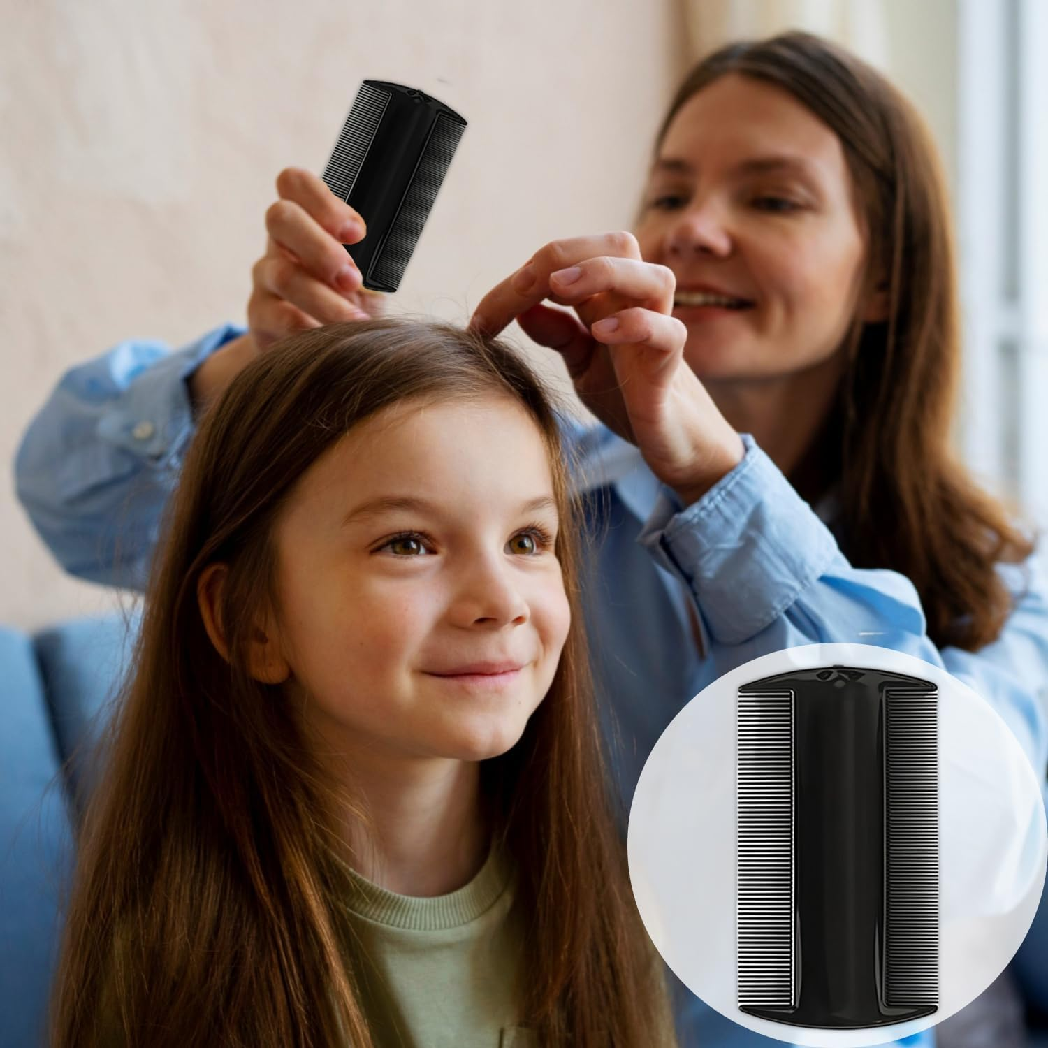 Glamifyr Dandruff Comb, Anti-Dandruff Comb, Stainless Steel Fine Tooth Dandruff Remover, Scalp Comb, for Children, Adults, Pack of 4 image number 6