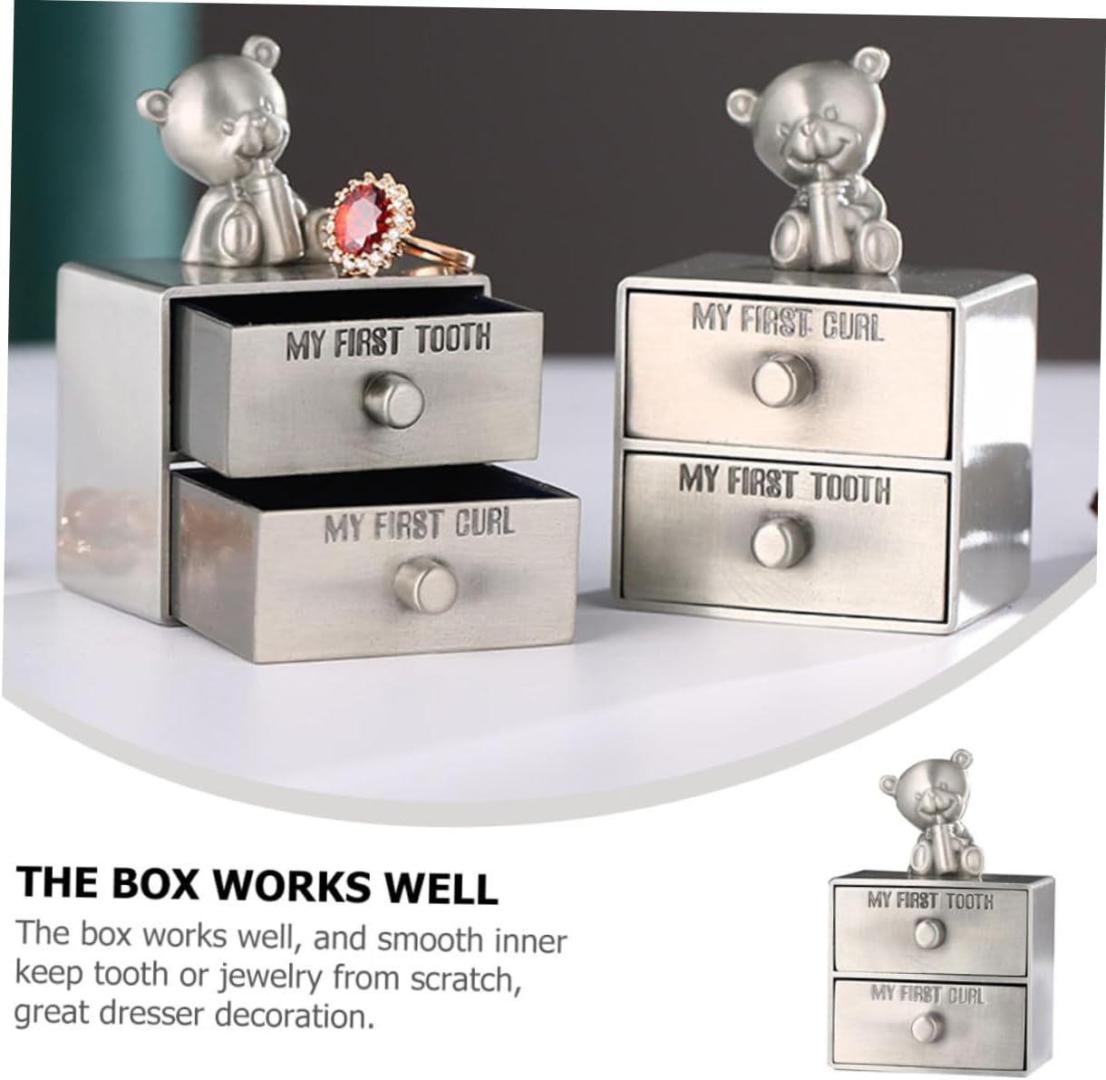 GARVALON 2Pcs Box Tooth Holder Box Keepsake Organizer for Teeth and Jewelry Storage Compact and Sturdy Design for Boys for Growth Memories image number 2