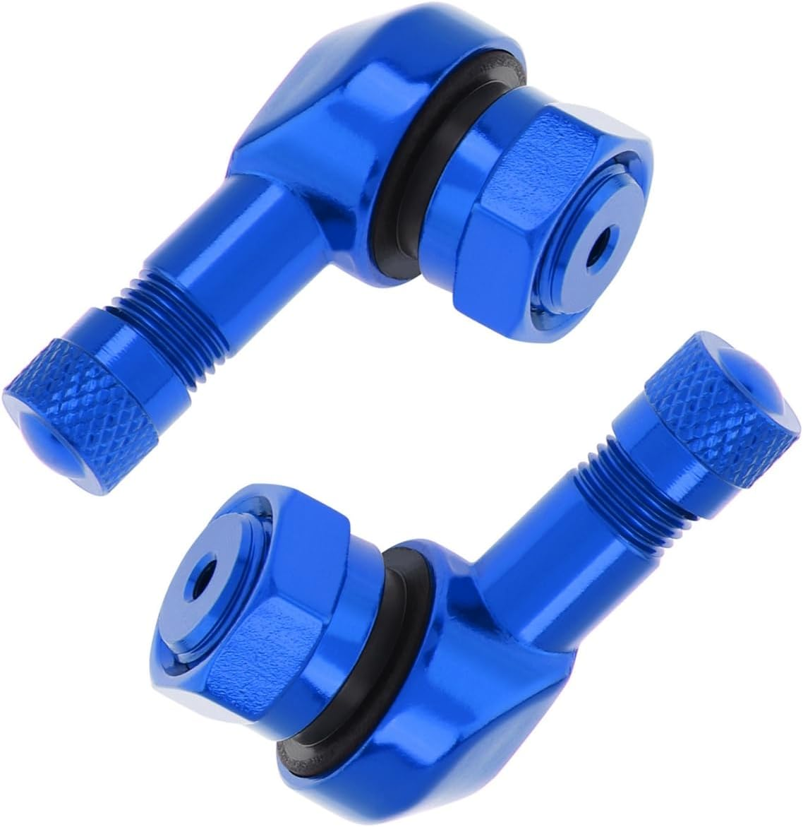 Windance 2Pcs 90 Degree CNC Motorcycle Tire Valve Stems for Most Bike 10 Mm To11.3 Mm Tubeless Tires Easy Installation (Blue) - Black image number 6