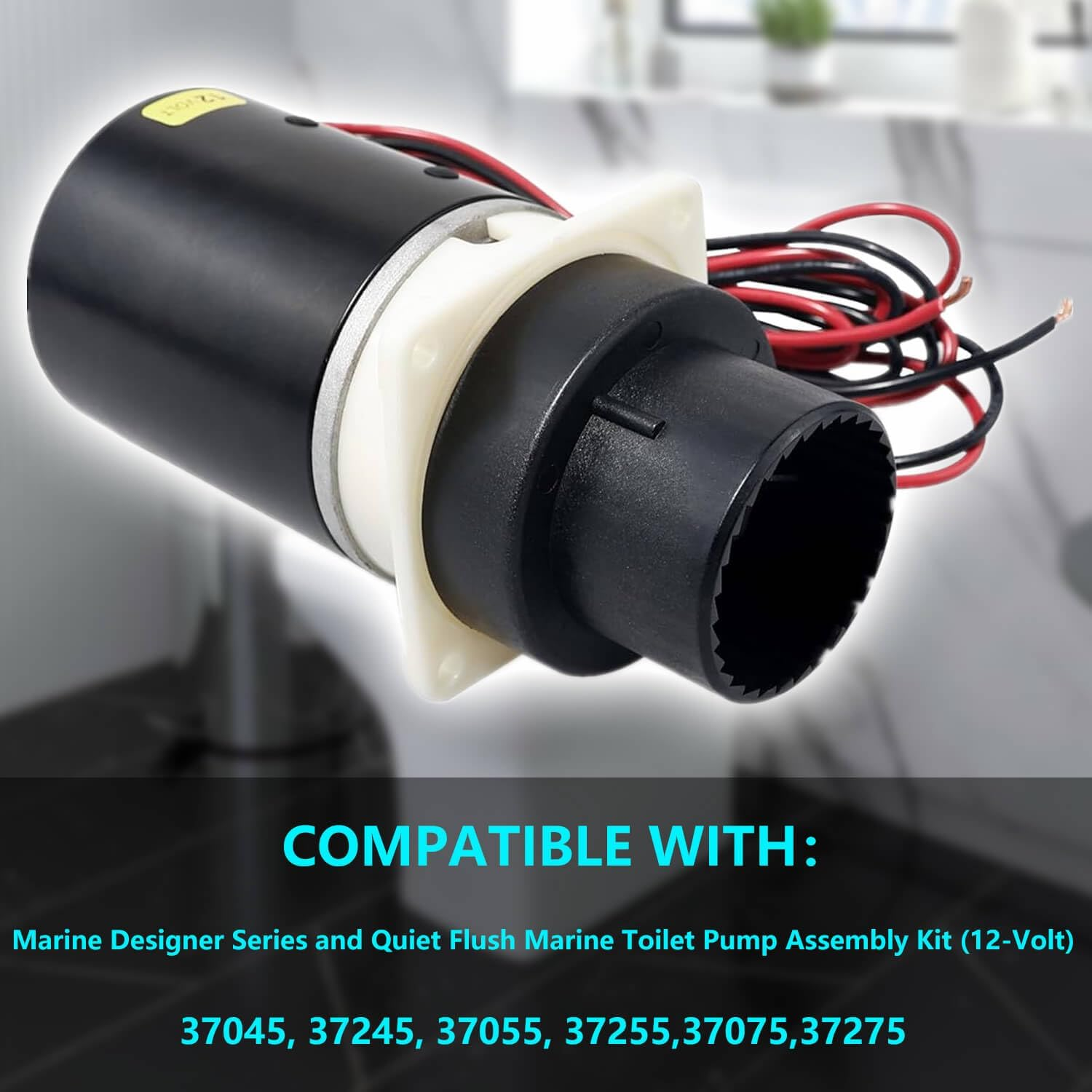 37072-0092 Marine Designer Series and Quiet Flush Marine Toilet Pump Assembly Kit, Compatible with Jabsco Quiet Flush Toilets Series 37045, 37245, 37055, 37255, 37075, 37275 12-Volt image number 2