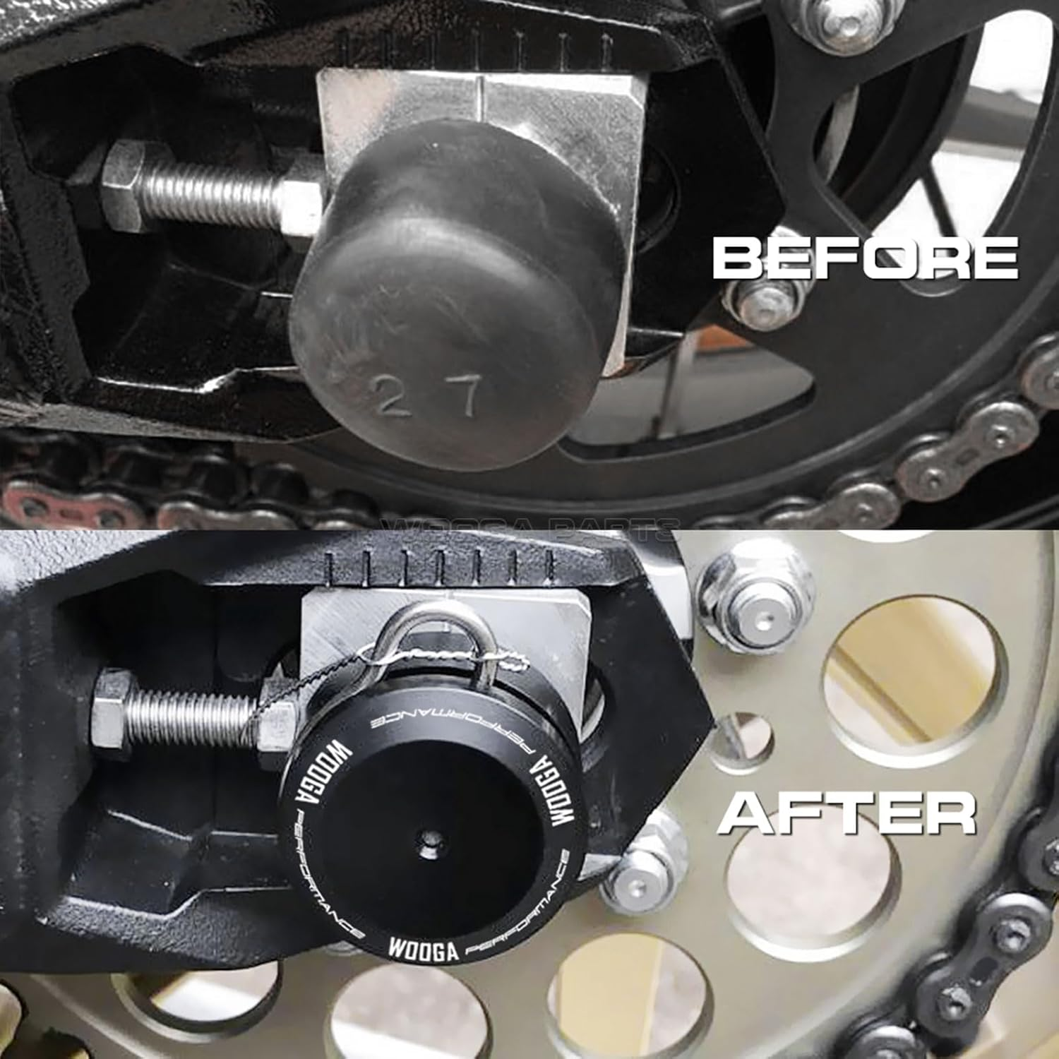 WOOGA Rear Axle Nut Sliders Cover Fit for Ka&Wa&Sa&Ki Z900RS SE CAFE Z 900 RS 2018 2019 2020 2021 2022 2023 2024 Axle Cap Swingarm Nut Protector Z 900 RS (Black) image number 4