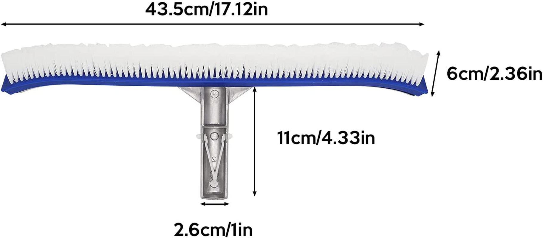 Pool Brush Valuehall 17 Inches Aluminium Swimming Pool Cleaning Brush Heavy Duty Pool Brush Head for Swimming Pool Bathtubs Walls Tile Floors V7G05 image number 6