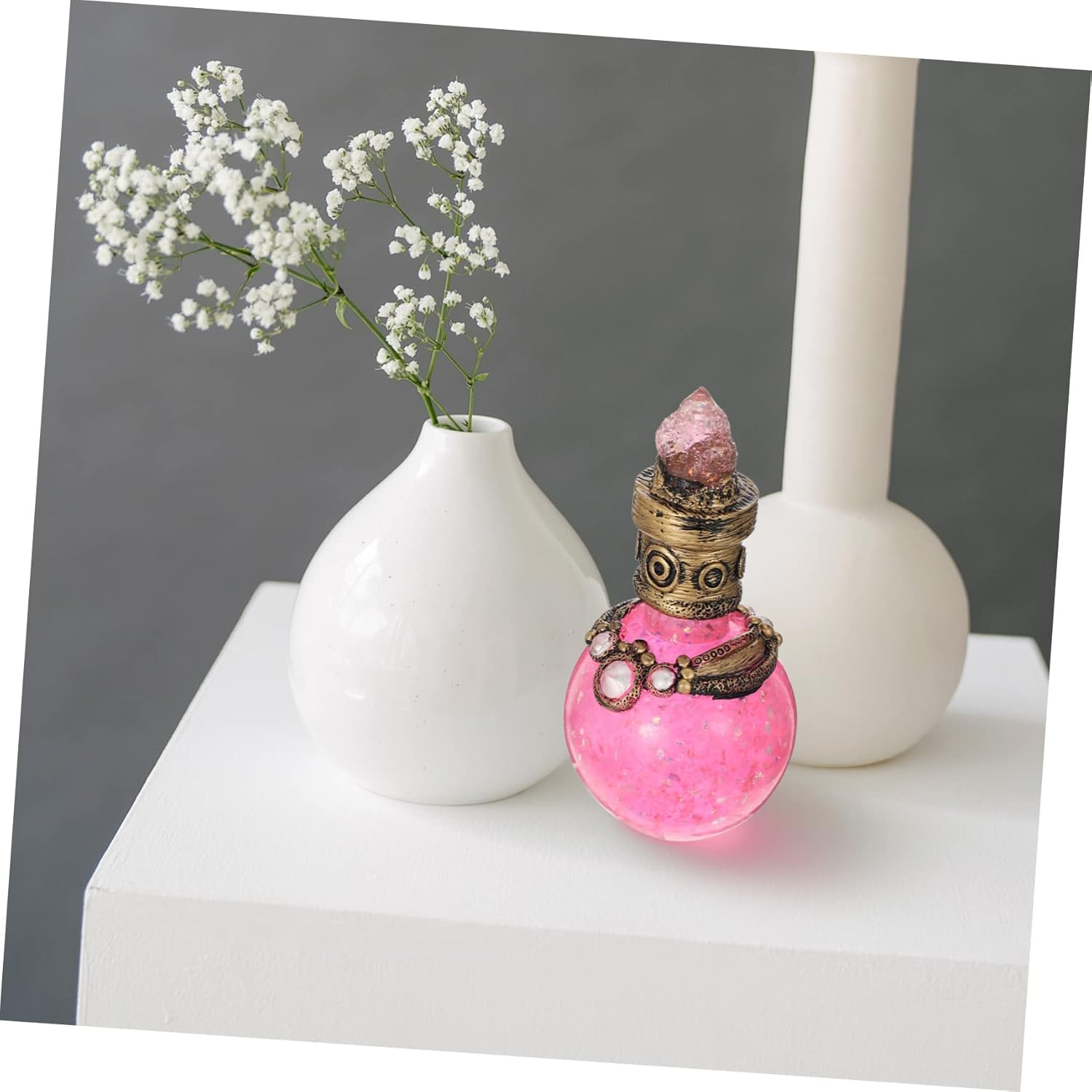 Yardenfun Decoration Resin Craft Shiny Bottle Ornament Home Decor Mermaid Girls Desktop Decoration for Party Supply image number 1