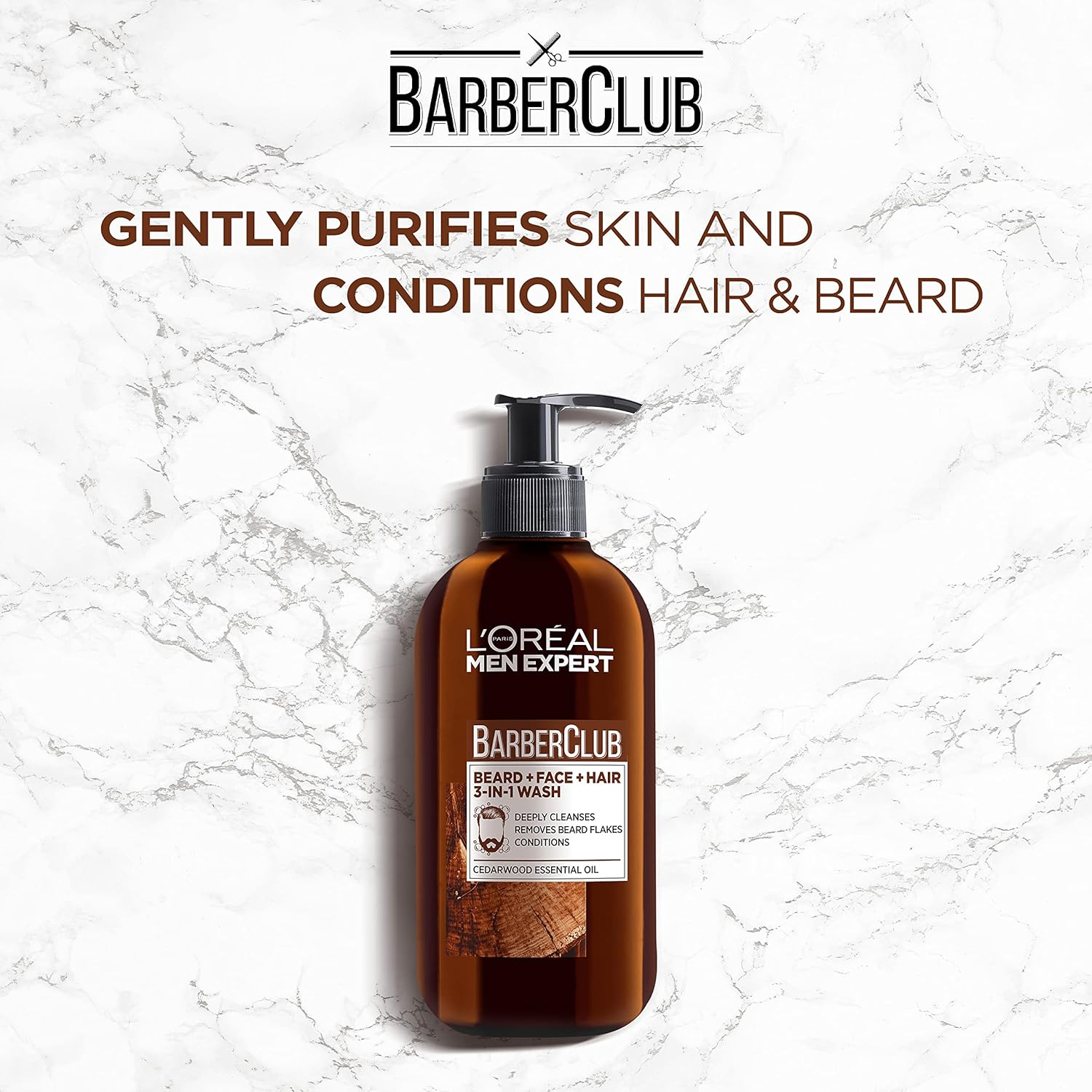 L'Or&eacute;al Paris Men Expert, Barber Club Duo Set, Barber Club 3-In-1 Beard Face Hair Wash 200Ml + Beard Oil 30Ml image number 1