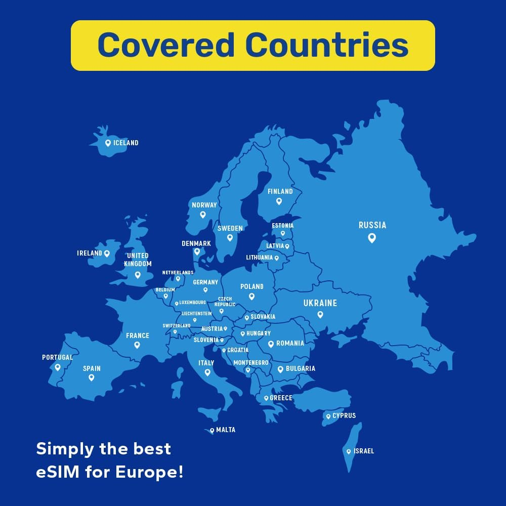 Esim for Europe Travel 60 Day 50GB Refillable Long Duration Pack for 36 Countries | Get Esim in 24 Hours | High Coverage Multi-Operator 5G Network | Auto-Activating | Hotspot Allowed image number 3