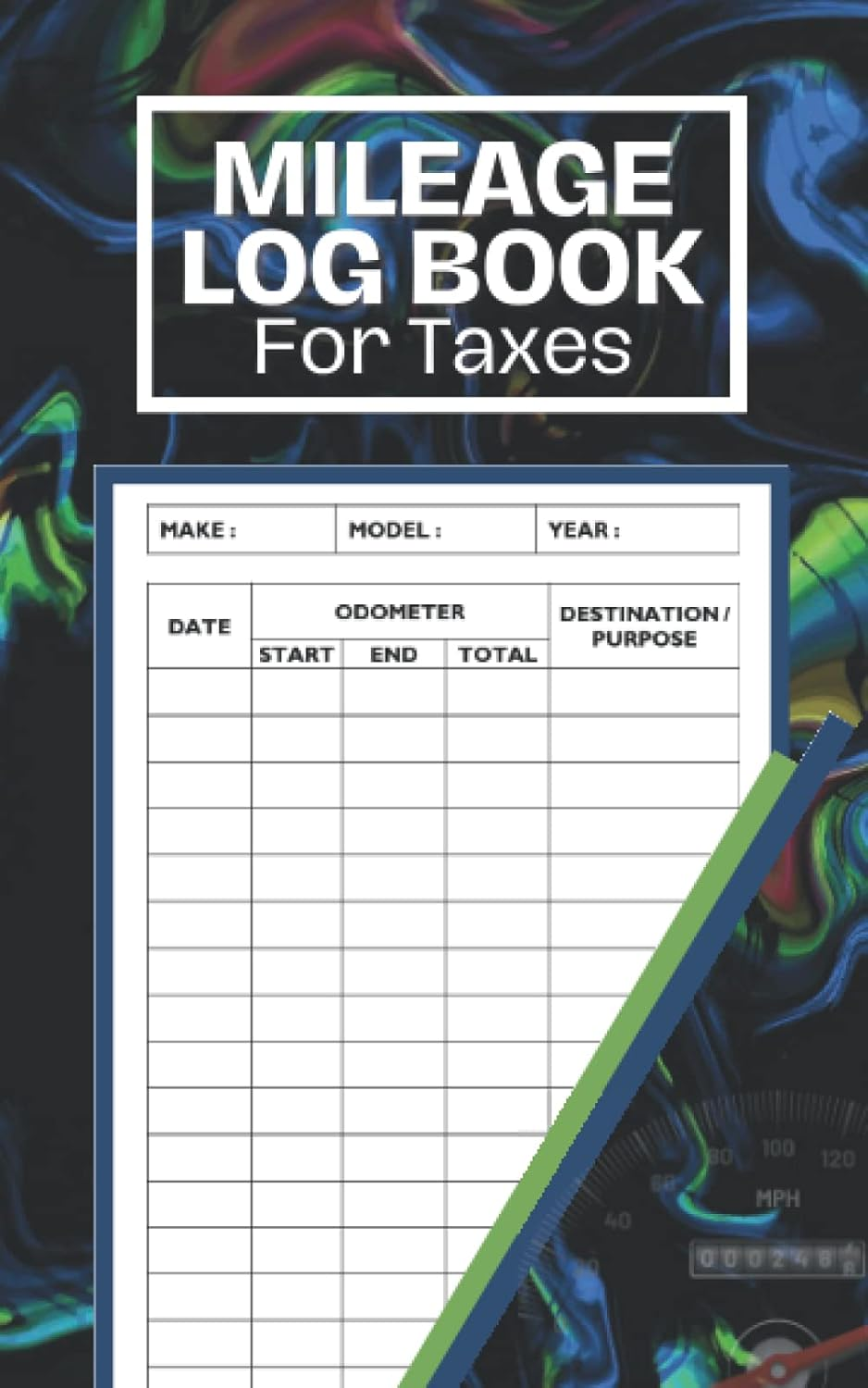 Mileage Log Book for Taxes: Vehicle Mileage Log Book to Record and Track Your Daily Mileage for Taxes, Mileage Record Book for Personal Tax, Tracker ... Milage Travel Log Book, Milage Book, image number 1