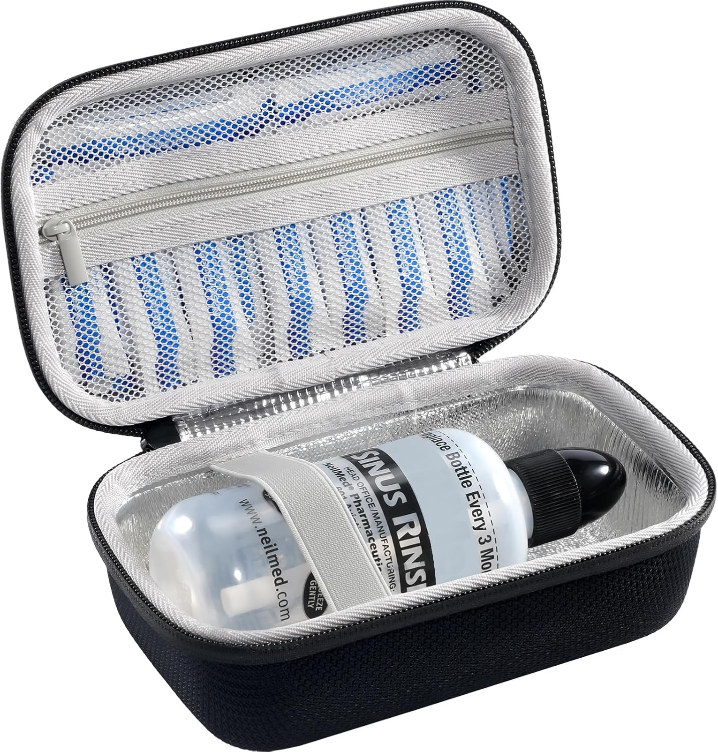 Procase Hard Travel Case for Neilmed Sinus Rinse Packets, Carrying Bag for Maoever Neti Pot Nasal Rinse, Portable Case for Sinus Rinse Bottle and Nasal Wash Salt Packets or Nose Cleaner Kit -Black image number 3