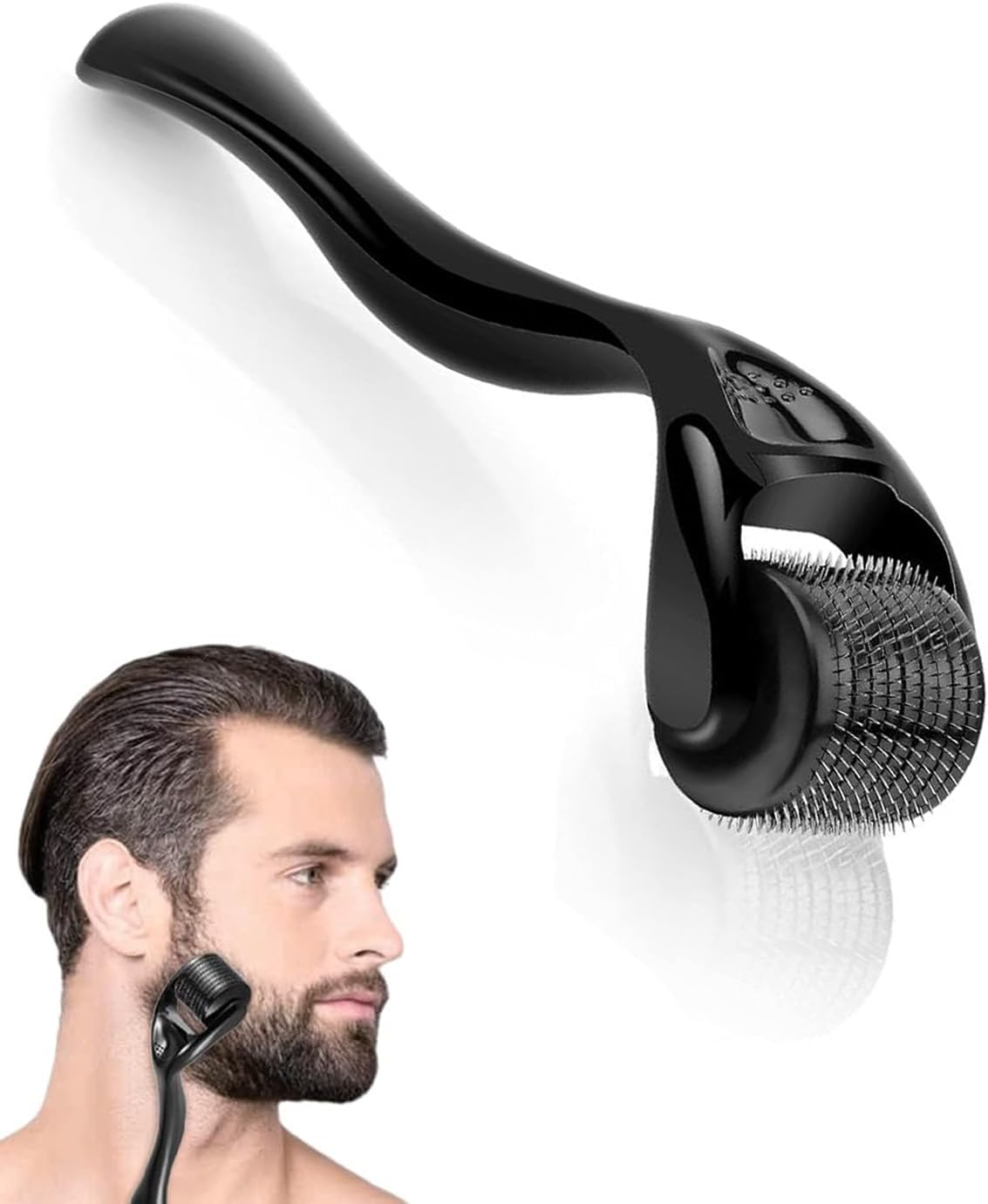 IPNSDON Beard Roller 0.5 Mm, Derma Roller, Beard Roller, Stimulates Beard and Hair Growth, Needle Roller Skin and Hair Men and Women, Reduces Acne Scars and Stretch Marks, Hair Growth Promoting image number 5