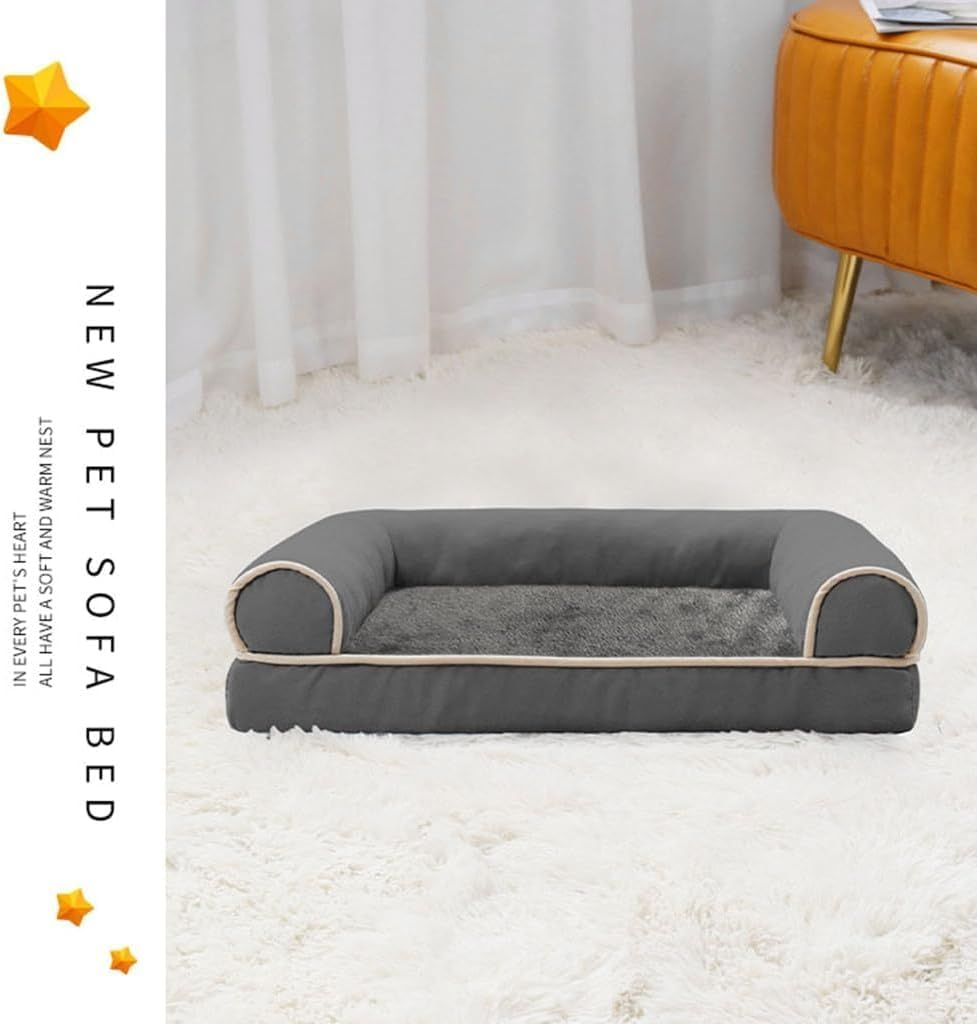 Dog Bed for Large Dogs, Orthopedic Washable Dog Bed with Removable Cover, Bolster Dog Sofa Pet Bed with Egg Foam & Nonskid Bottom, Medium Dog Sofa Beds (100 * 60CM) image number 3