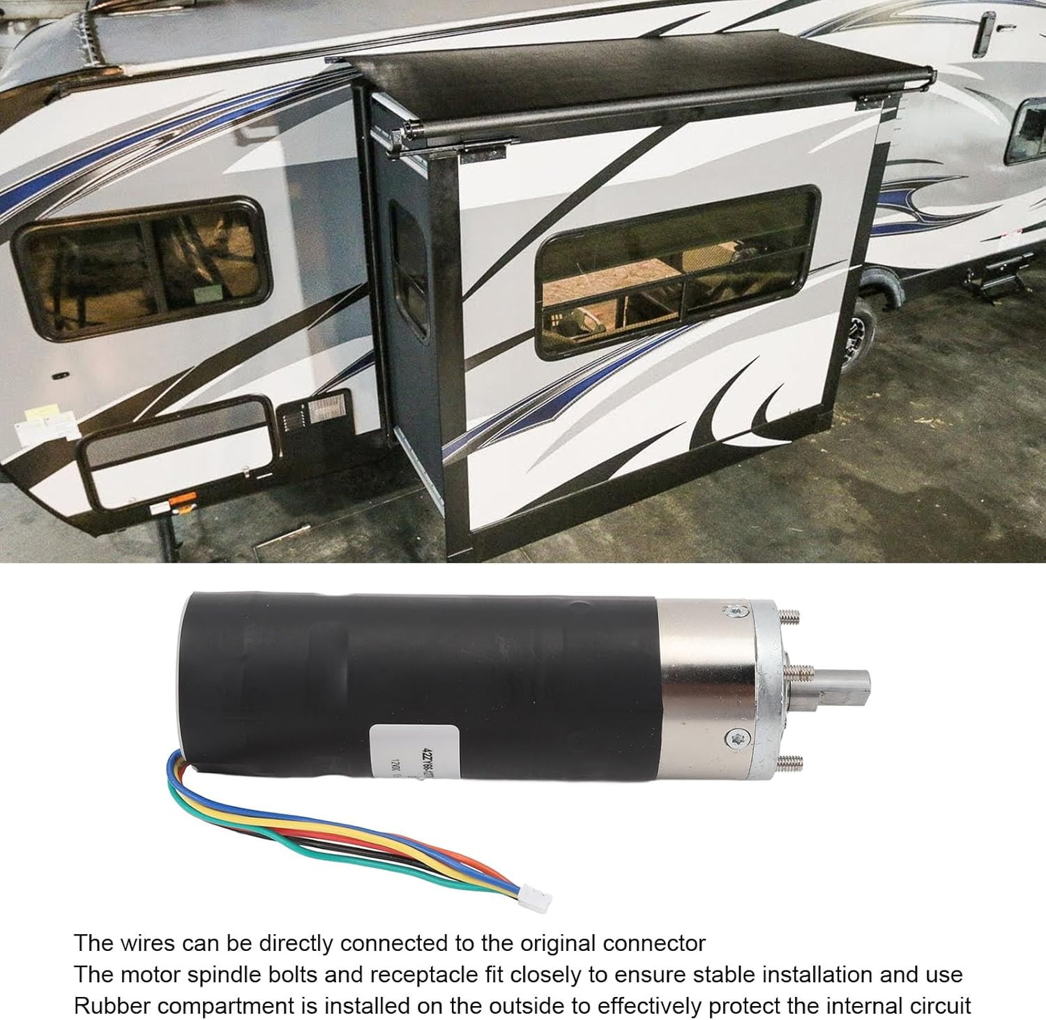 RV in Wall Slide Out Motor, 287298 High Torsion 500:1 Gear Ratio 12V DC RV Power in Wall Slide Out Motor for Lippert LCI Schwintek in Wall Slide for Rvs Caravans, Motor Assembly image number 6