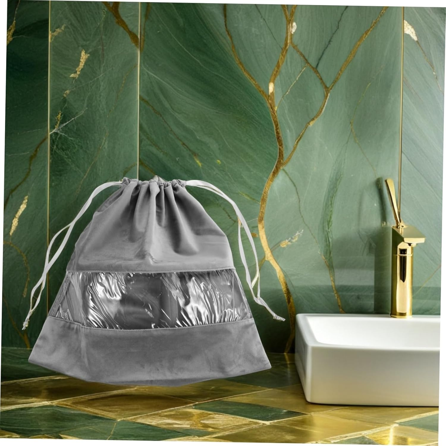 KAILIKETIY Travel Hair Dryer Bag with Drawstring Transparent Dustproof Pouch for Dryer and Accessories Lightweight Storage Bag for Clothes Makeup and Small Essentials Portable Organizer For image number 2