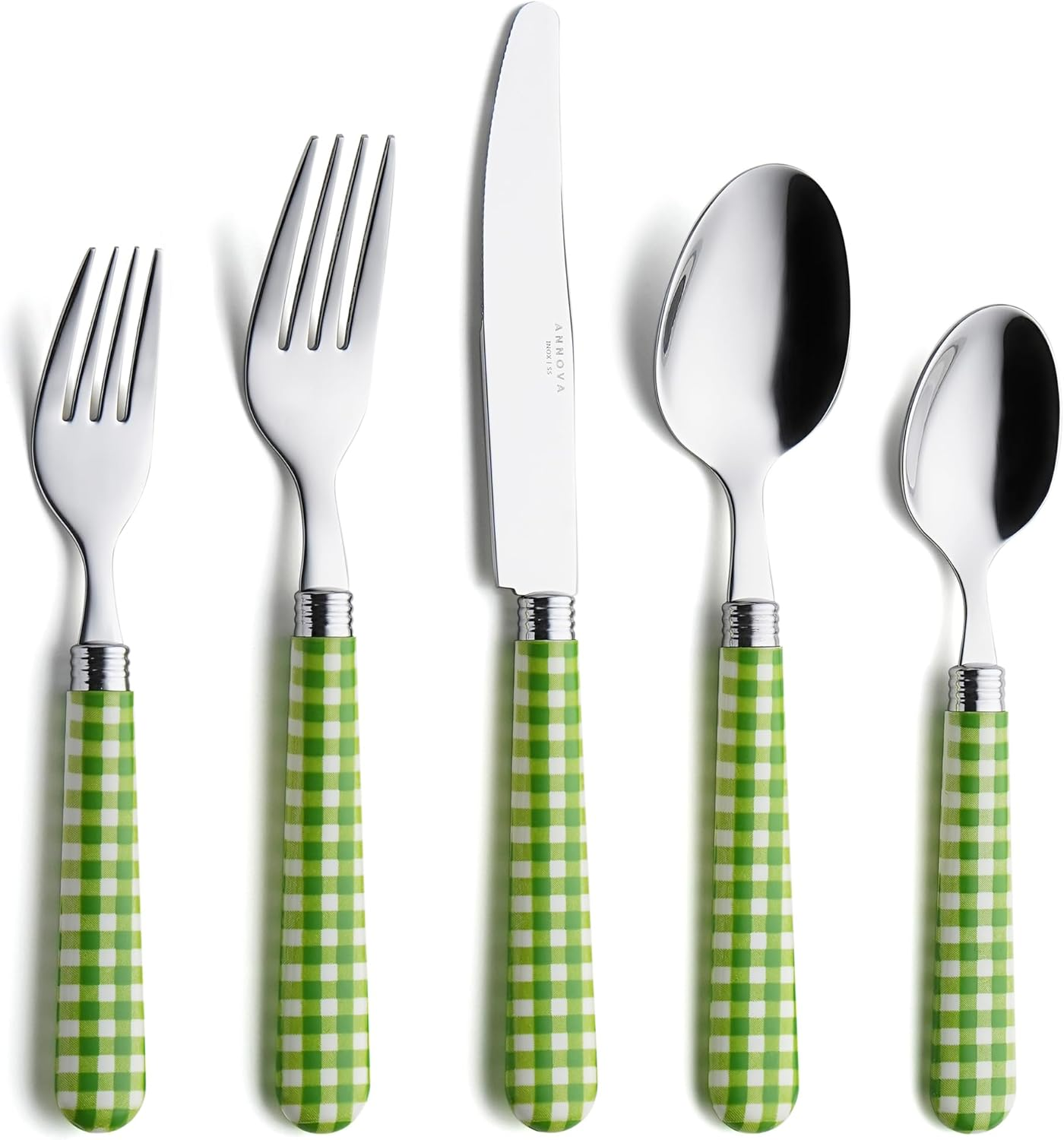 ANNOVA Silverware Set 20 Pieces Stainless Steel Cutlery Color Handle Flatware - 4 X Dinner Knife; 4 X Dinner Fork; 4 X Salad Fork; 4 X Dinner Spoon; 4 X Dessert Spoon (Wood)