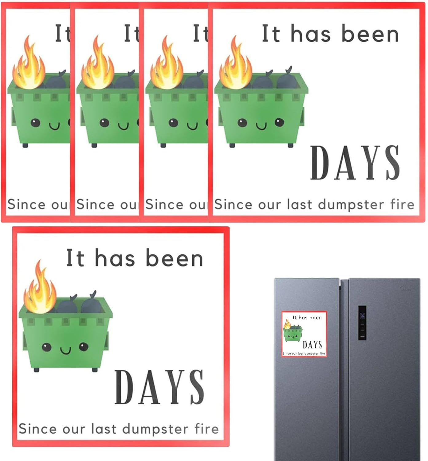 Dumpster Fire | Dumpster Fire Ornament Dumpster Fire Day Sticker,Dumpster Fire Decor, Funny Stickers for Worker, Factories, Offices - A image number 6