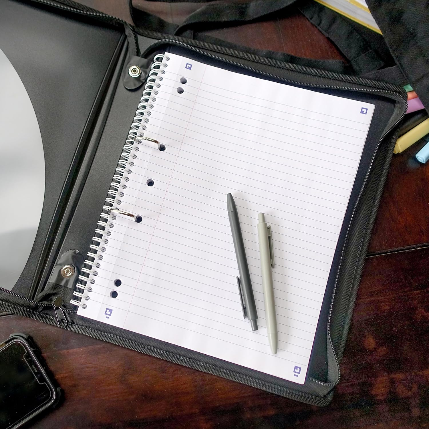 Bantex, Zipper Binder A4, 2D Ring, 25Mm, Black - Blue image number 4