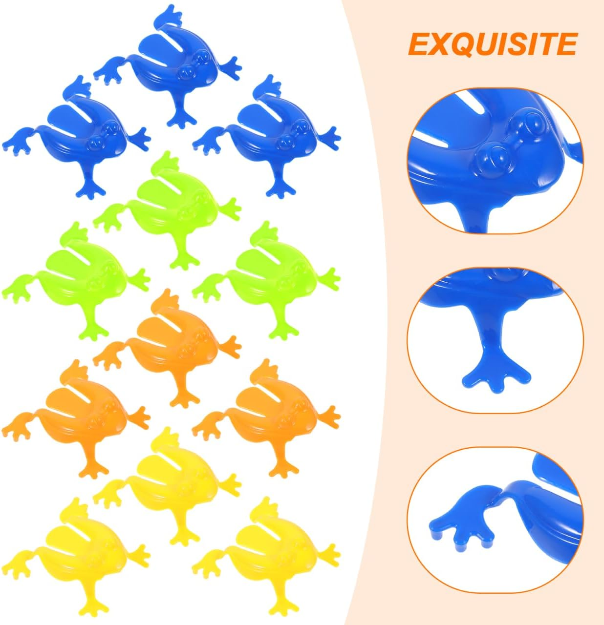 Frog Jumping Toys Bouncing Frog Toys Plastic S Jumping Toy Finger Pressing 12Pcs Bouncing Toy Game with Bucket for Kids Kids Jumping Toys Toys image number 3