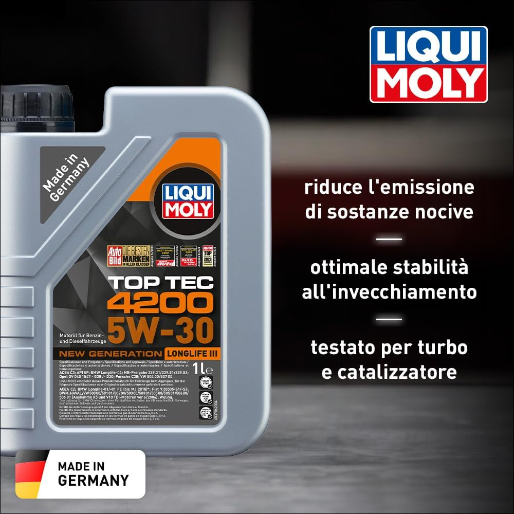 LIQUI MOLY Top Tec 4200 5W-30 New Generation | 1 L | Synthesis Technology Motor Oil | SKU: 8972 image number 3