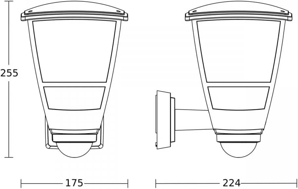 Steinel Outdoor Wall Light L 10 S Black, 180&deg; Motion Sensor, Classic Outdoor Wall Light, E27, Lantern for House Entrance image number 3
