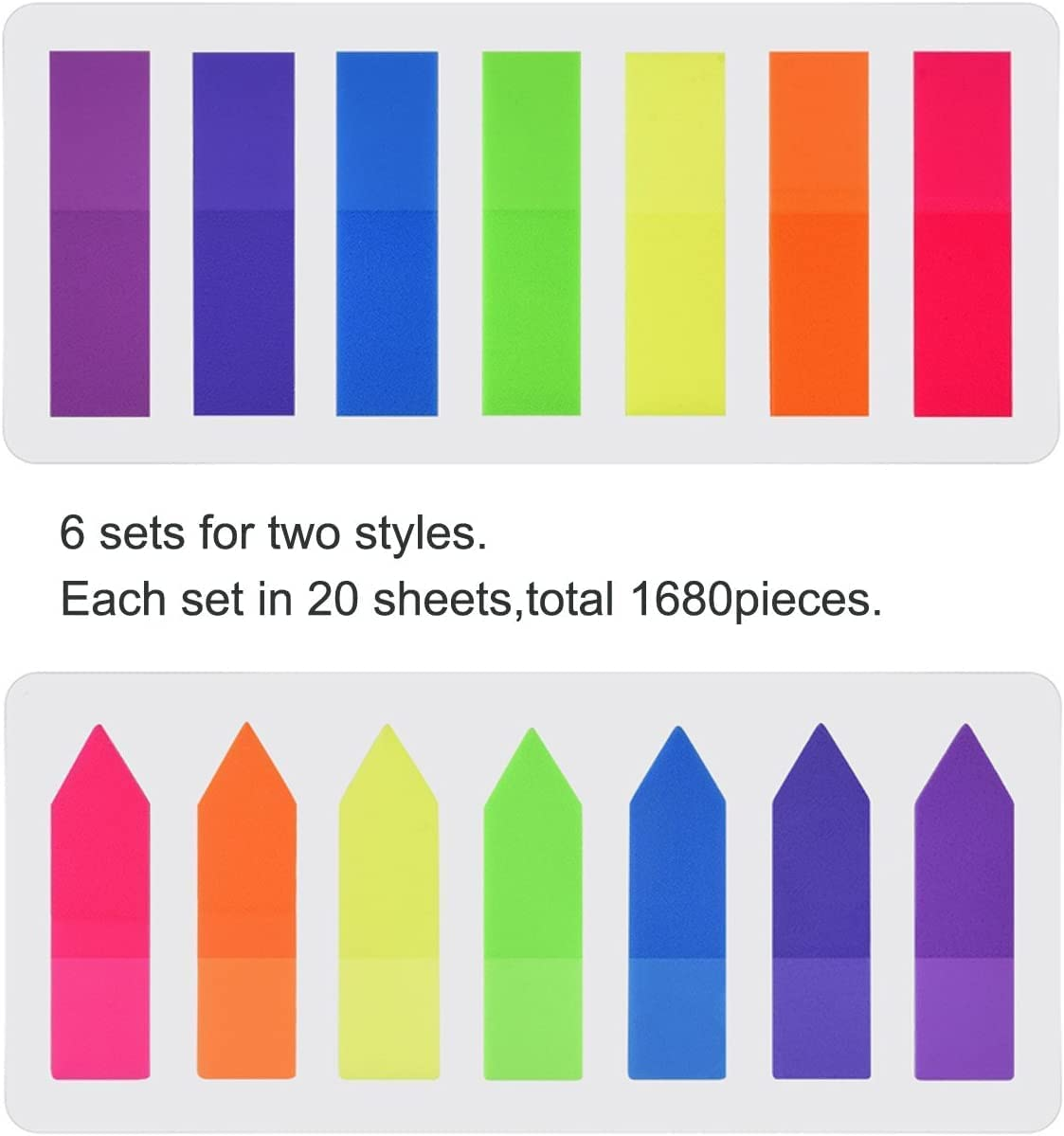 4Pack(7Colors&140Pcs/Pack) 560Pcs Sticky Tabs,Index Tabs Flags Sticky Note Marker Book Tabs for Reading Notes, Sticky Note Tabs image number 5