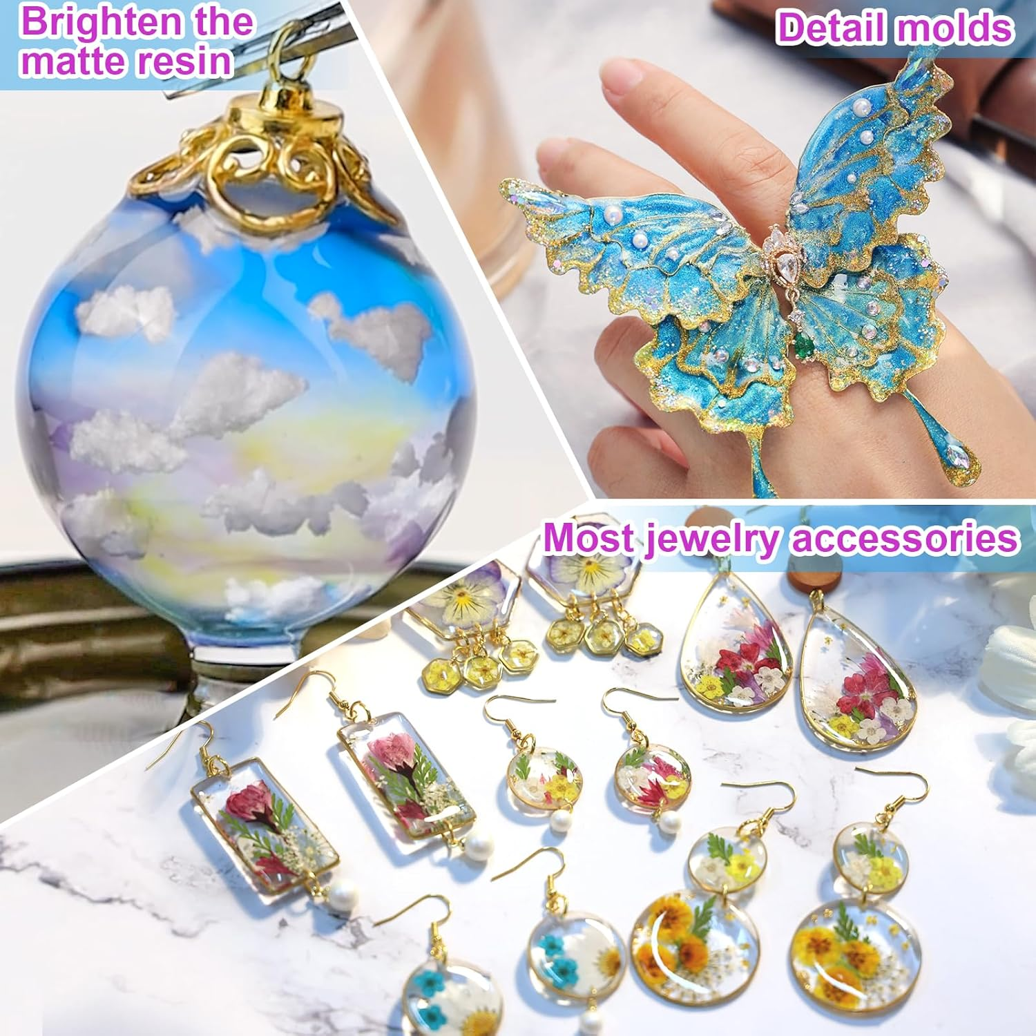 LET'S RESIN UV Resin, 300G Low Viscosity Crystal Clear Thin Resin Kit, Quick-Curing & Low Shrinkage Ultraviolet Epoxy Resin for Crafts, Casting, Silicone Molds image number 3