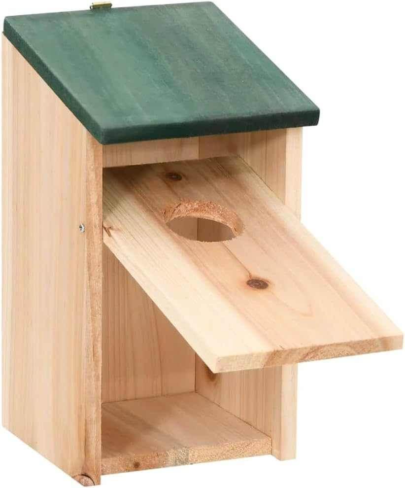 Nesting Box Wood Bird House 4 Pcs Outdoor Garden Decor Wildlife Habitat image number 4