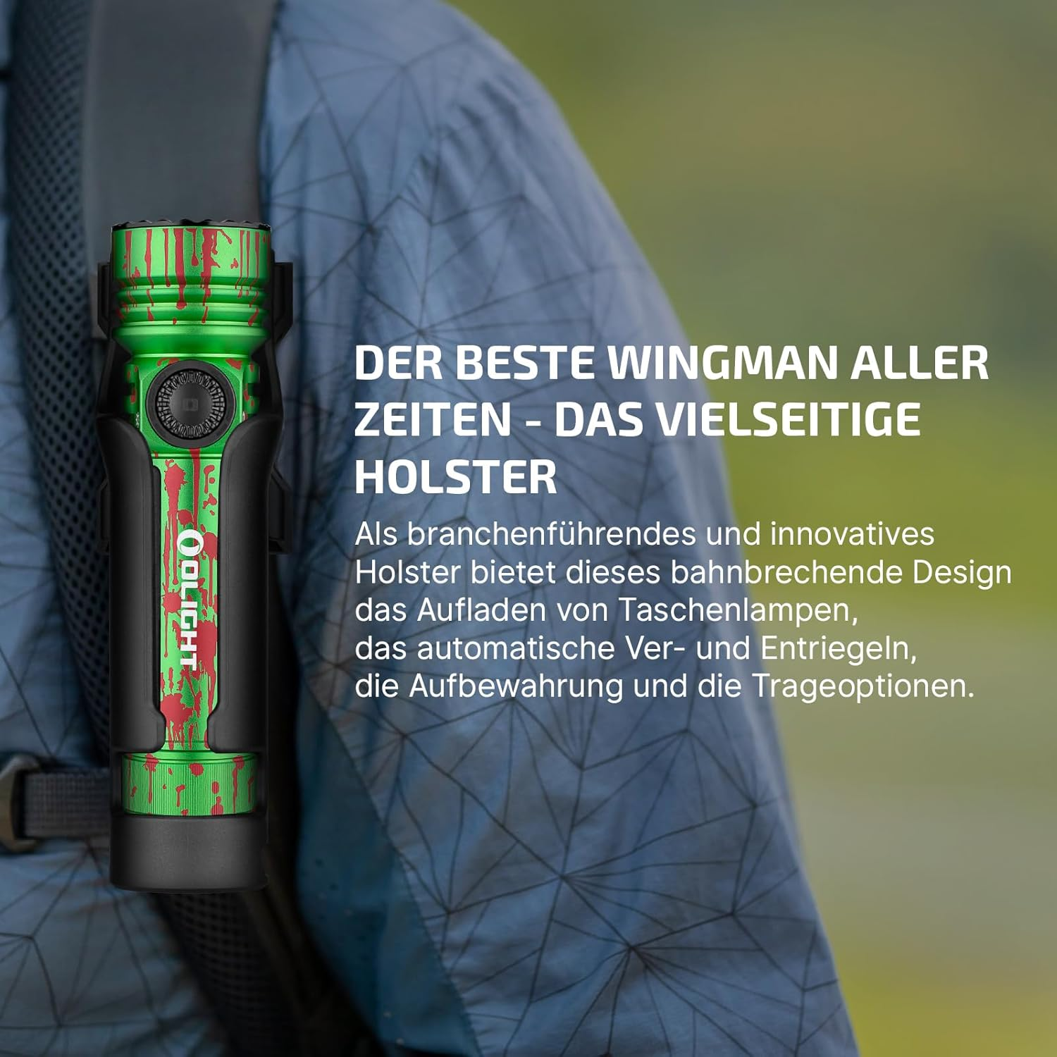 Ollght Seeker 4 Pro LED Torch with Holster, 4600 Lumens and 260 M Light Range, USB-C Rechargeable Lamp, 15 Days, Battery Life, Handheld Lamp for Everyday Use, Outdoor (Zombie Green) image number 4